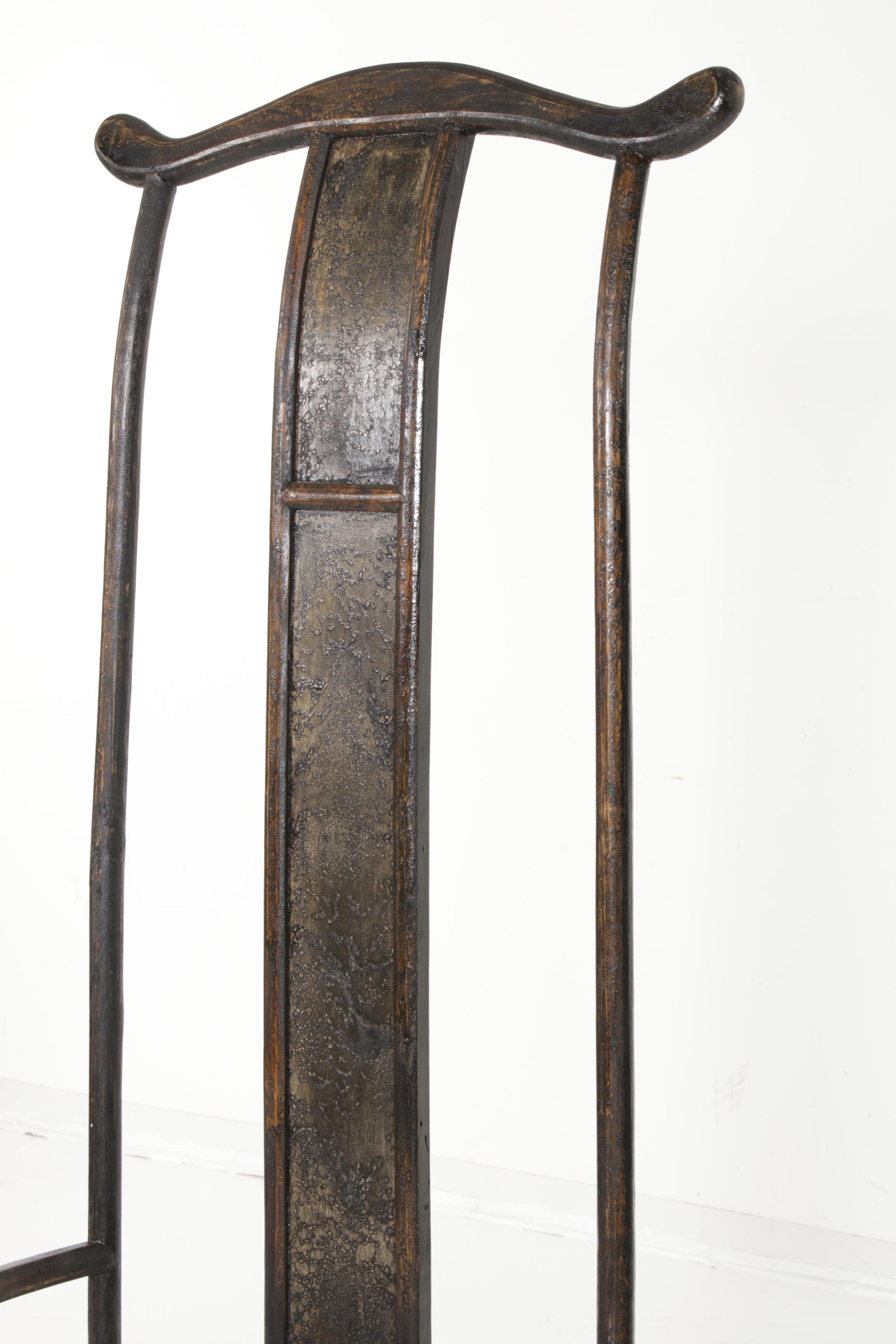 Arhaus "Ming" Modernist Style Ebonized Wood Splat Back Arm Chair