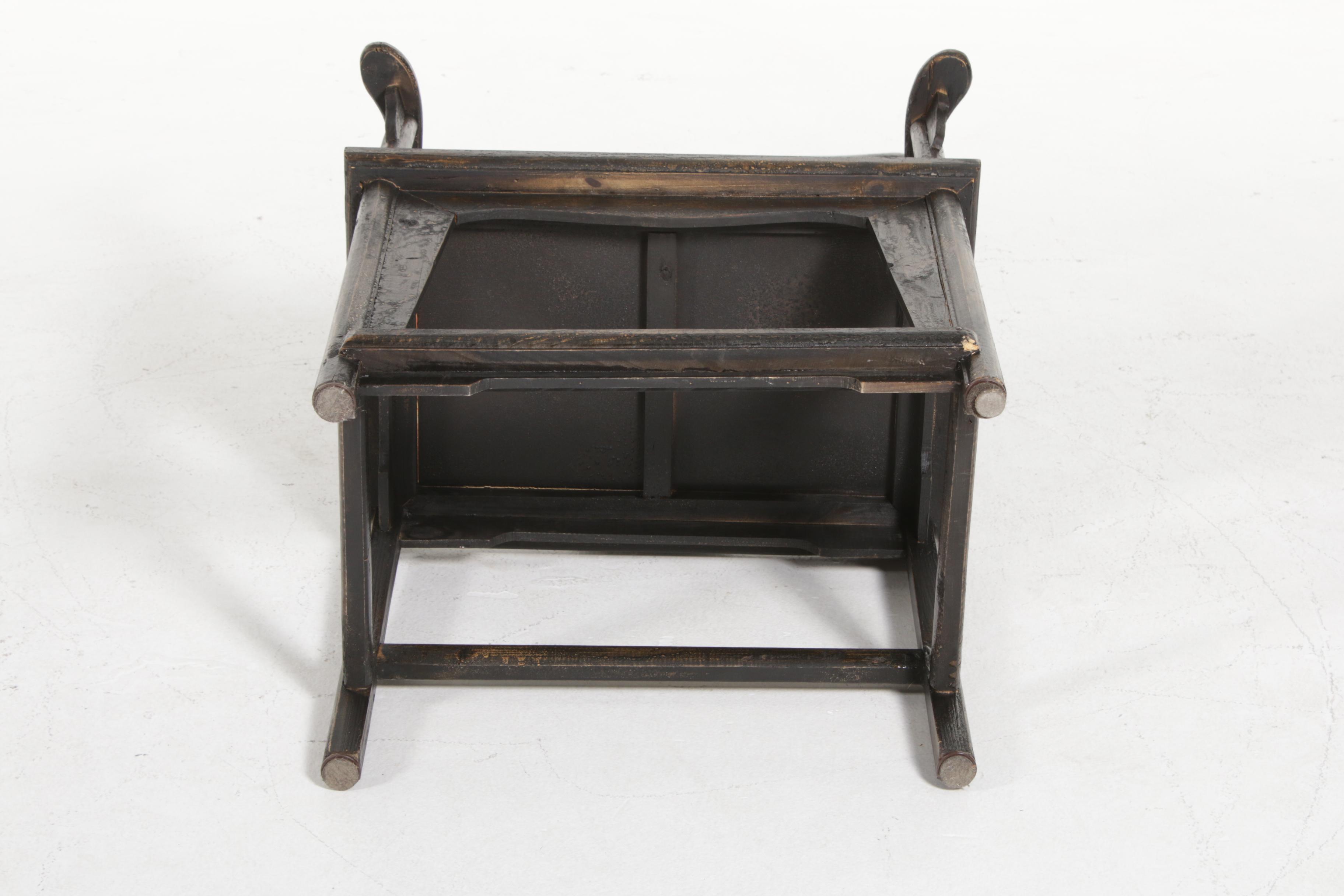 Arhaus "Ming" Modernist Style Ebonized Wood Splat Back Arm Chair