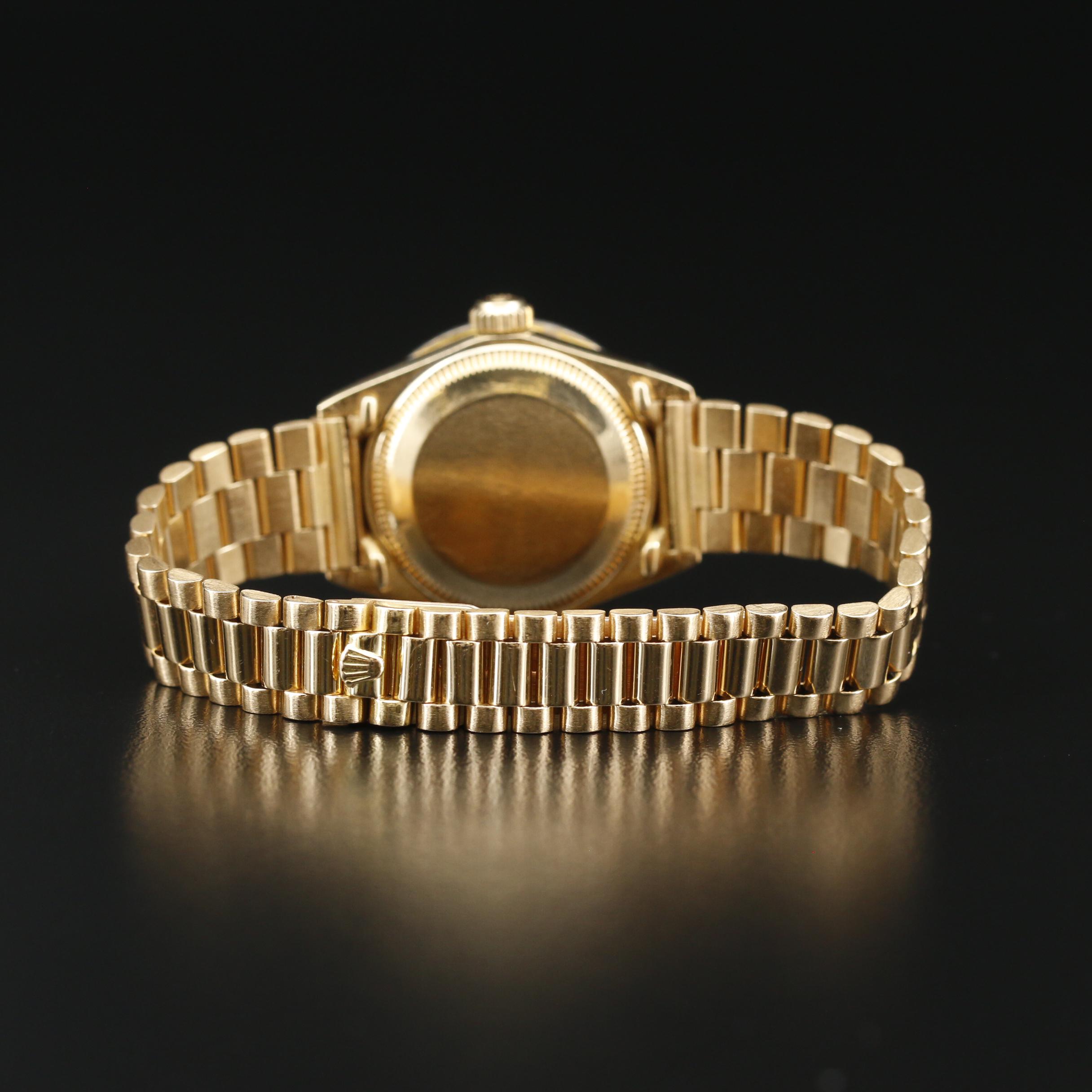 1978 Rolex Datejust President 18K Diamond Watch with Onyx Dial