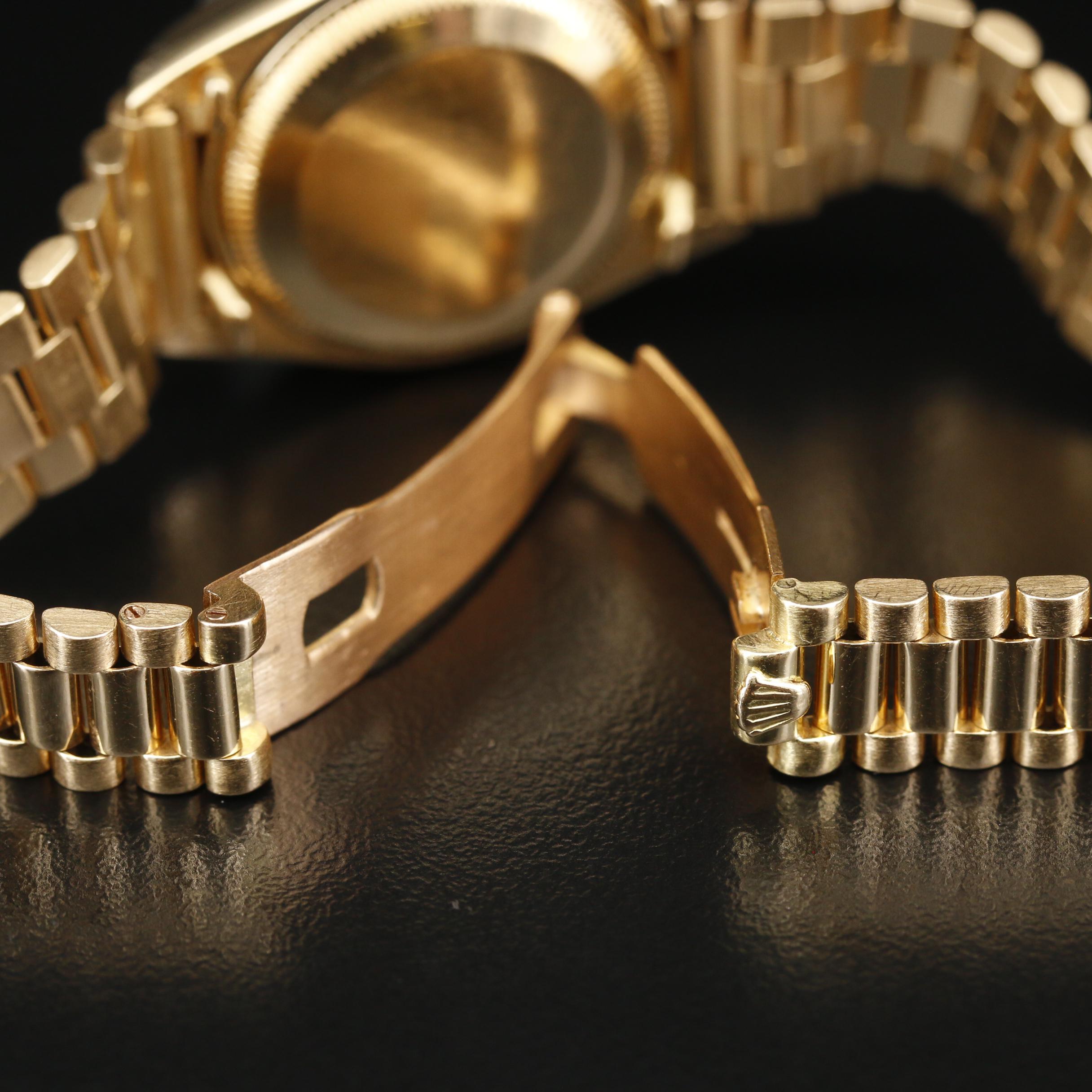 1978 Rolex Datejust President 18K Diamond Watch with Onyx Dial