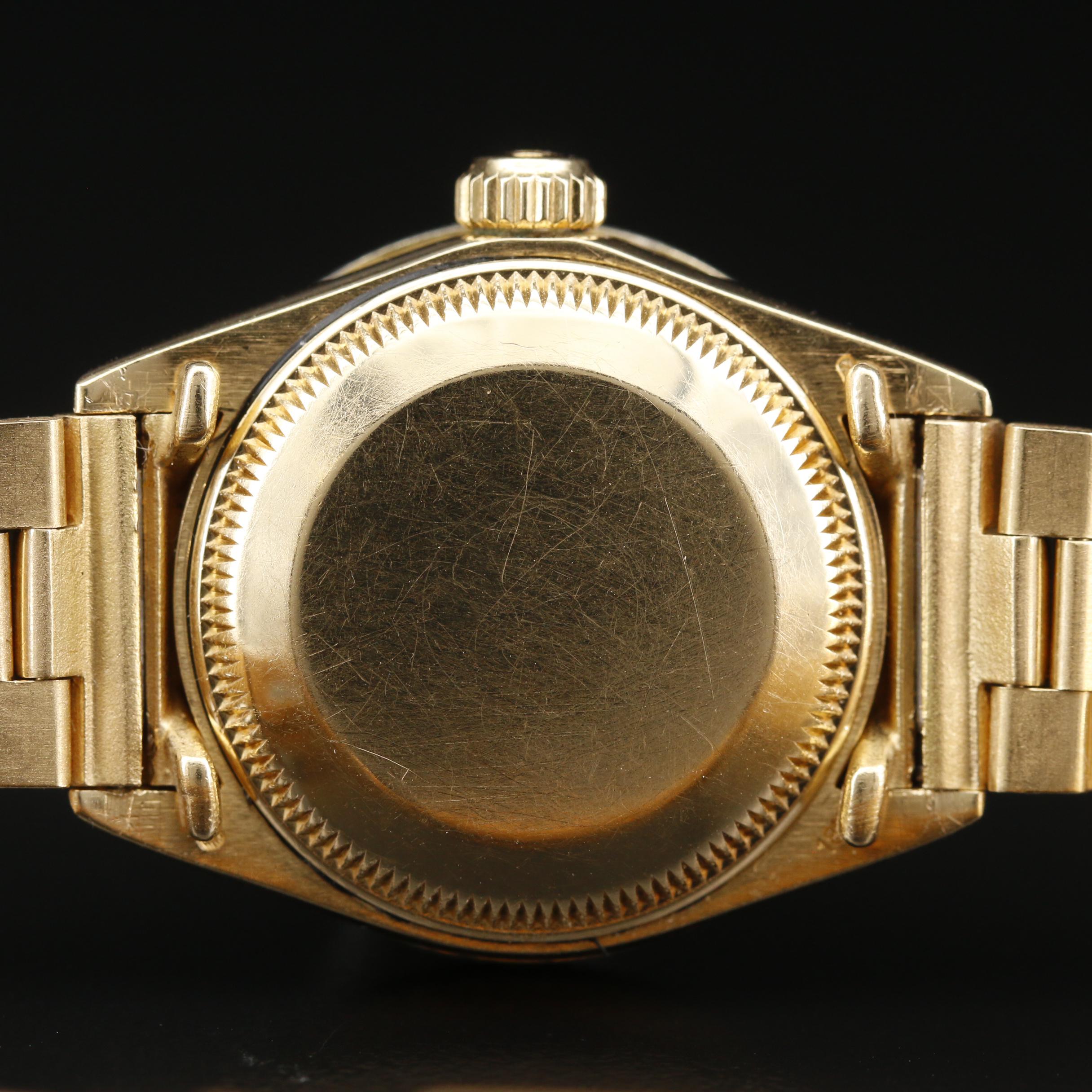1978 Rolex Datejust President 18K Diamond Watch with Onyx Dial