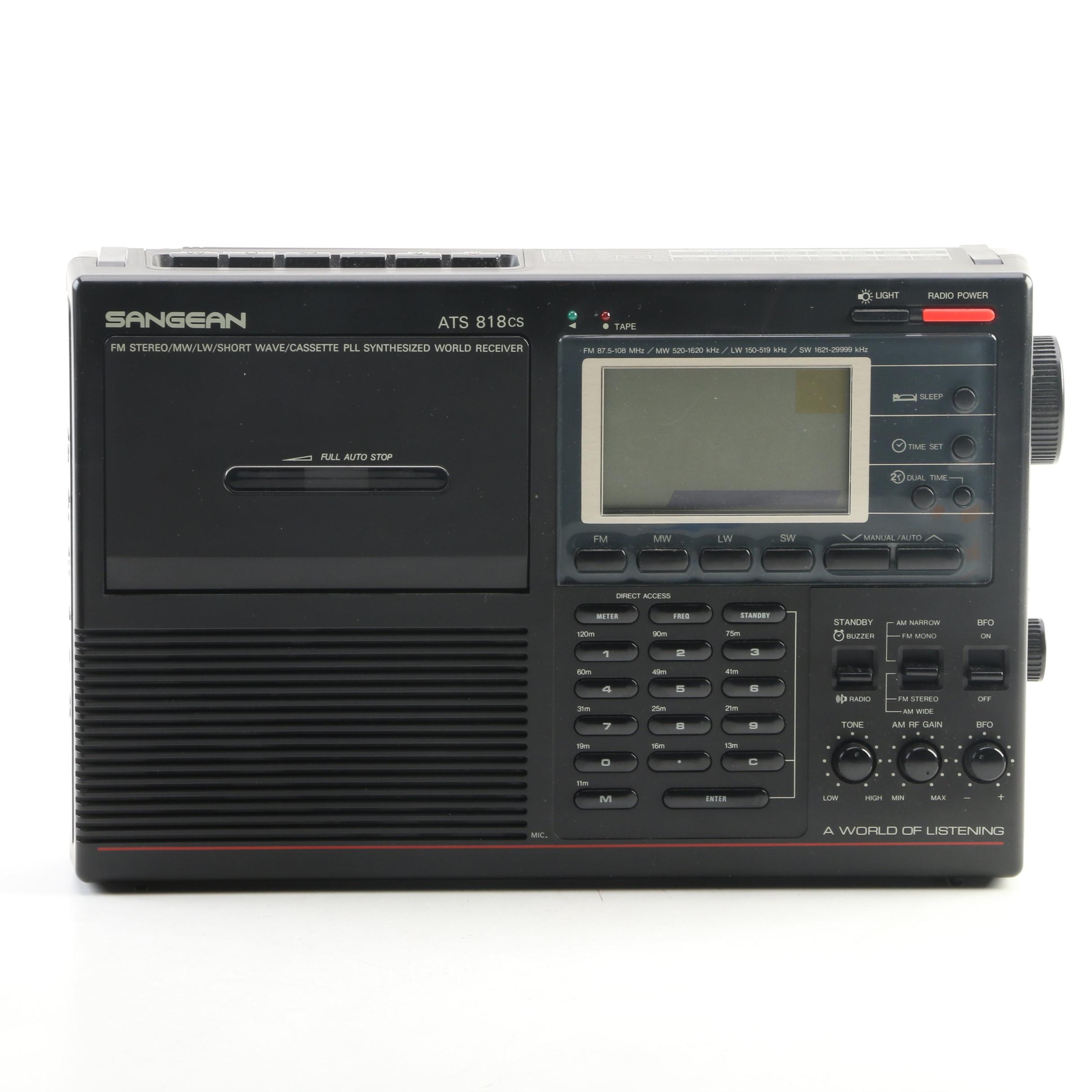 Sangean ATS 818cs FM Stereo Cassette World Receiver Radio