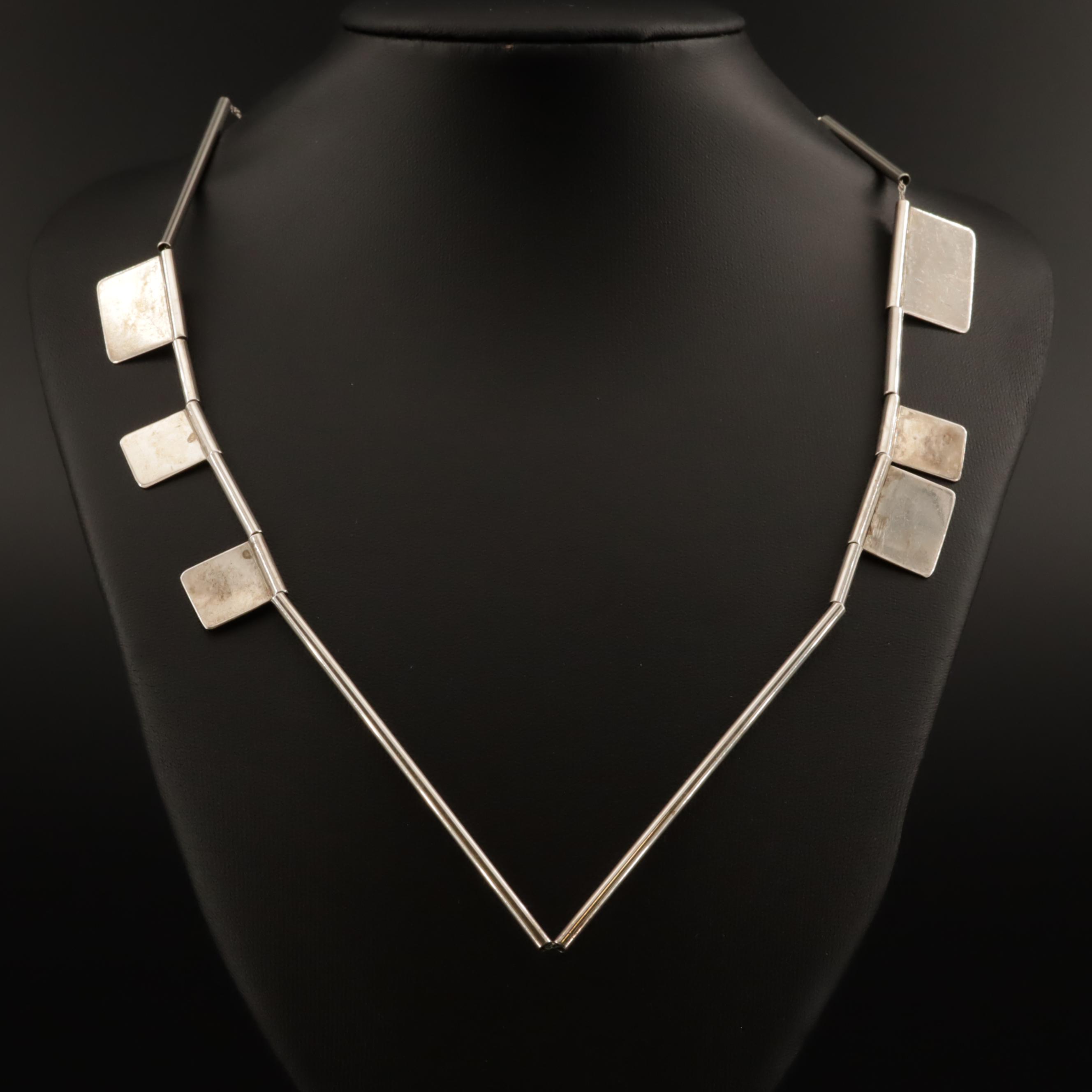 Sterling Silver Contemporary Artisan Studio Jewelry Necklace