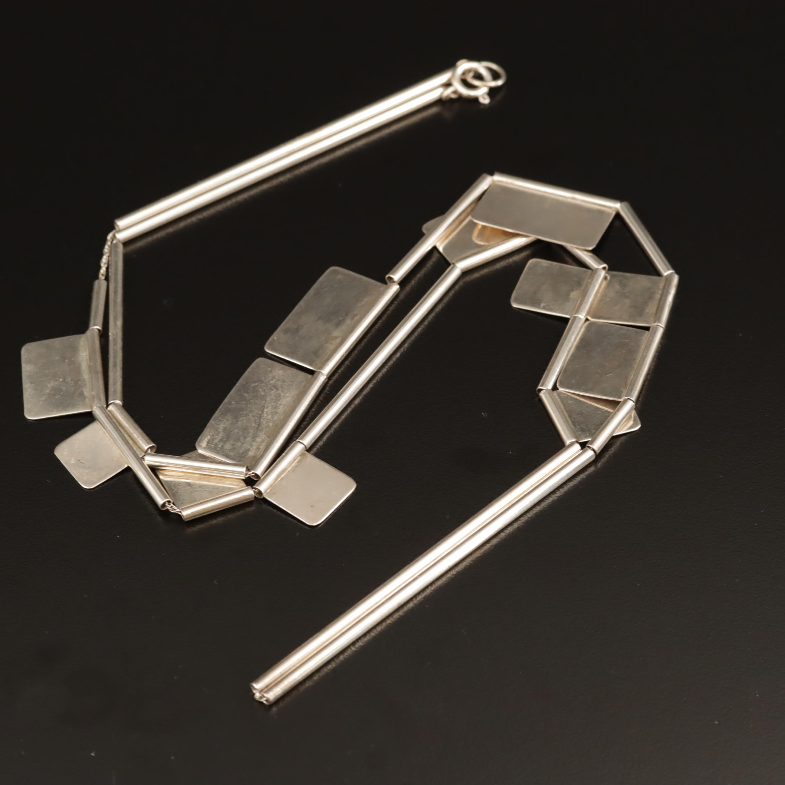 Sterling Silver Contemporary Artisan Studio Jewelry Necklace