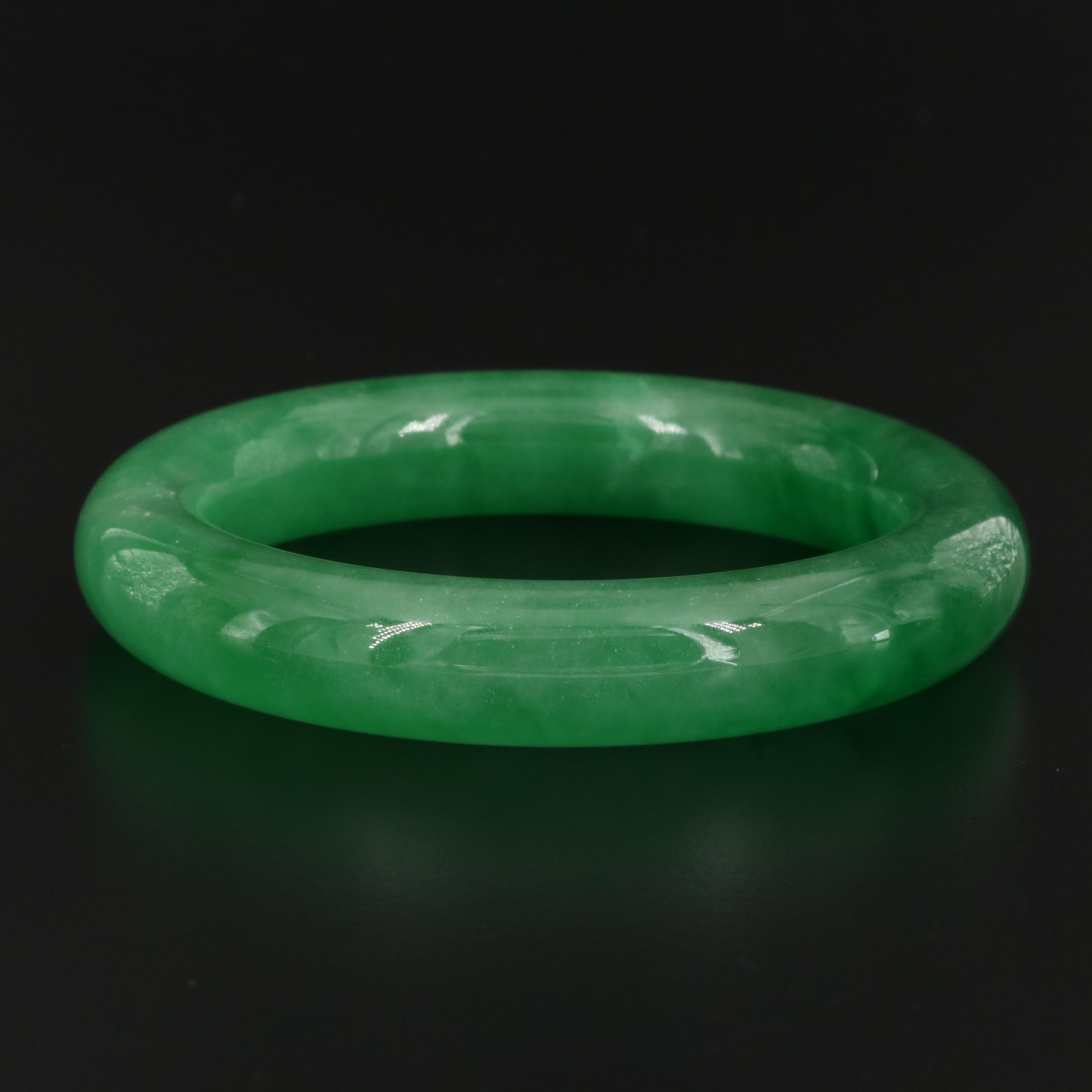 Jadeite Hololith Bangle Bracelet