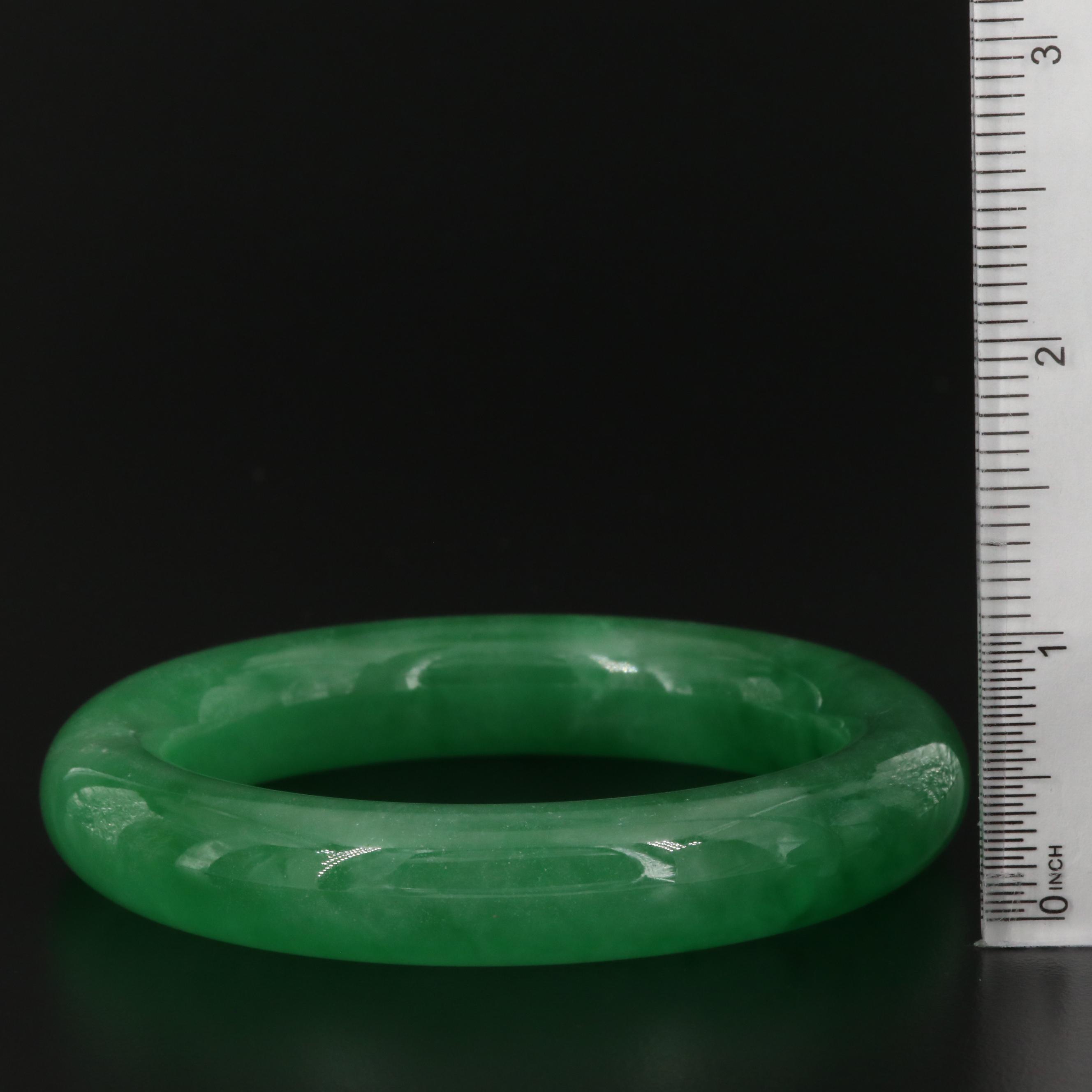 Jadeite Hololith Bangle Bracelet