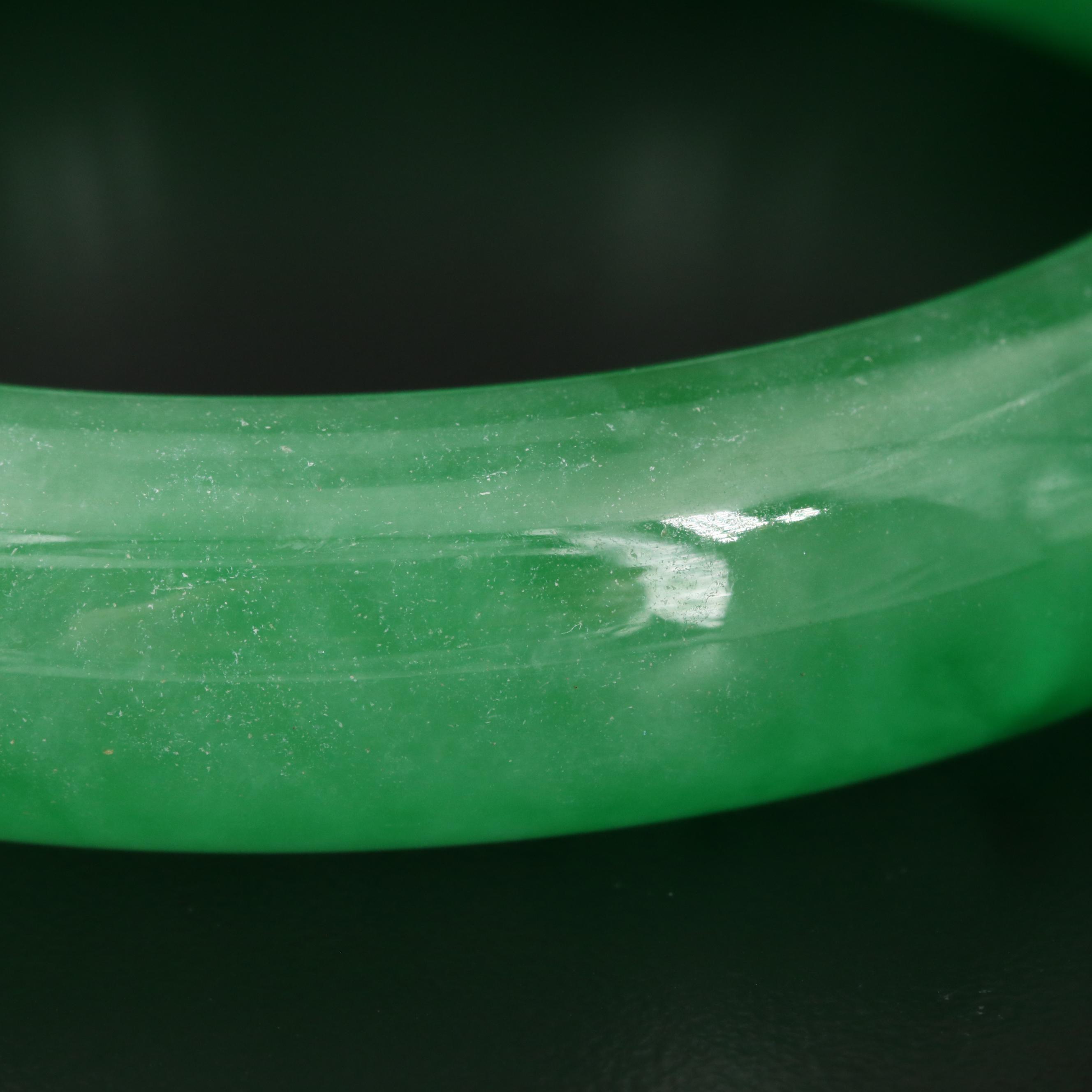 Jadeite Hololith Bangle Bracelet