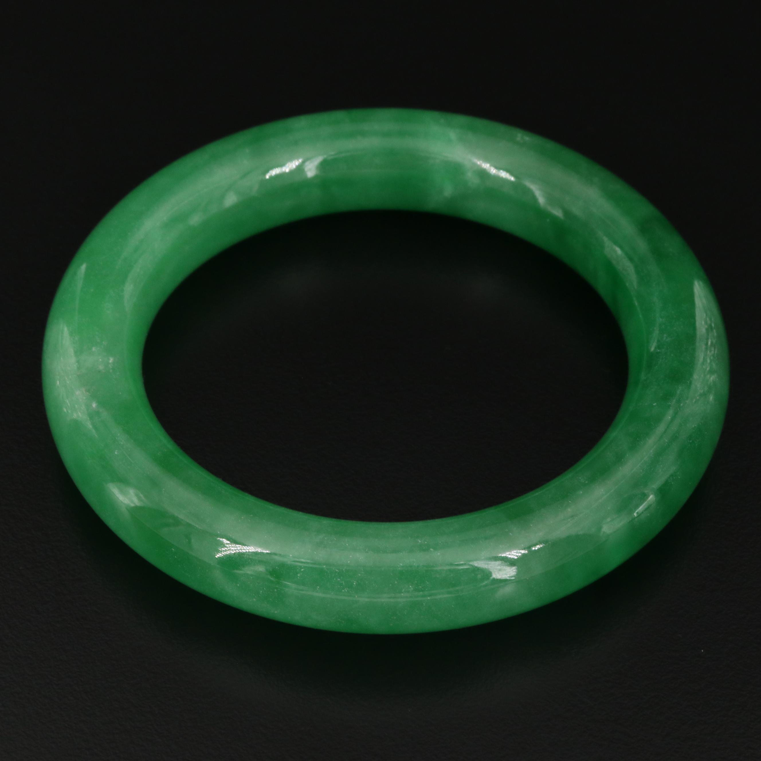 Jadeite Hololith Bangle Bracelet