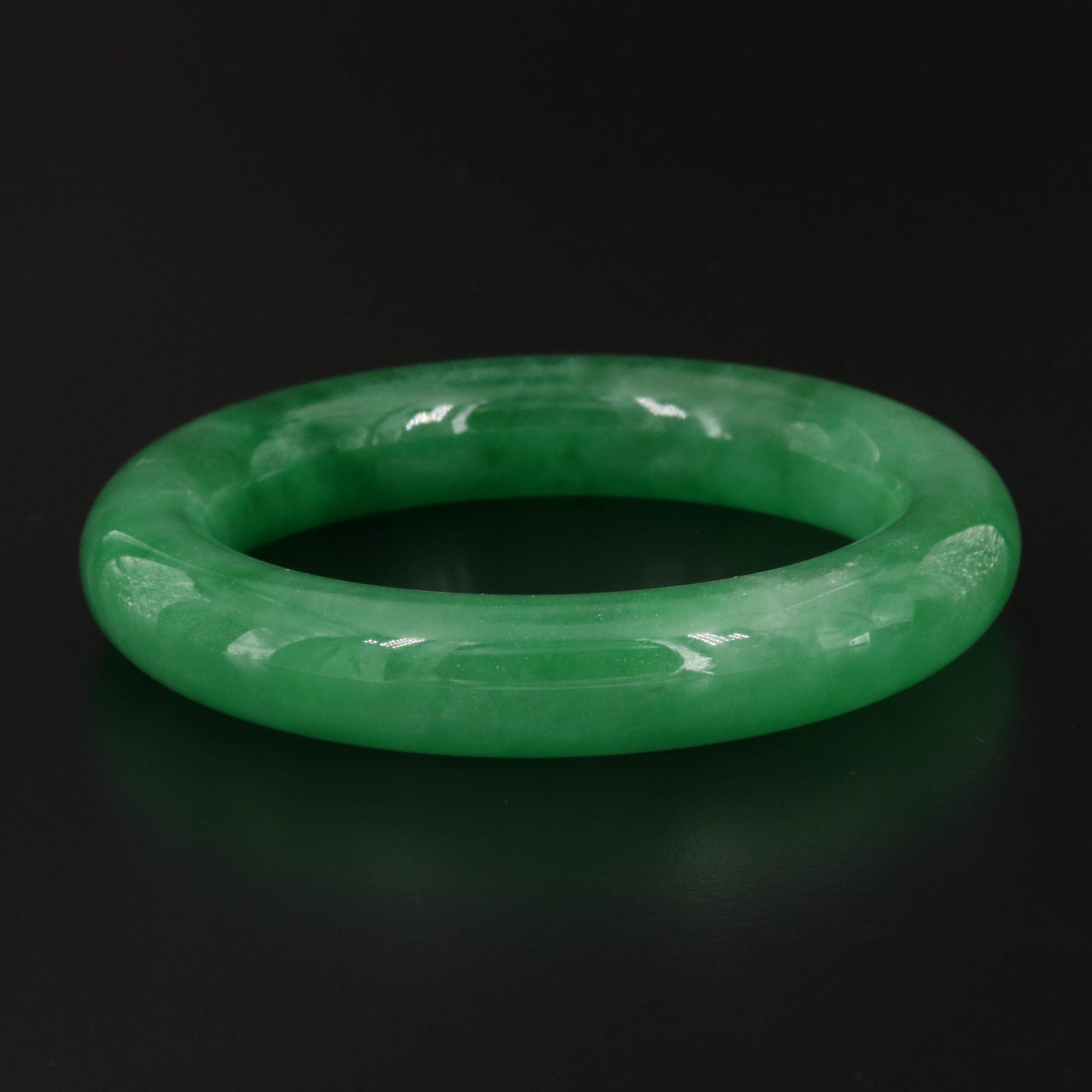 Jadeite Hololith Bangle Bracelet