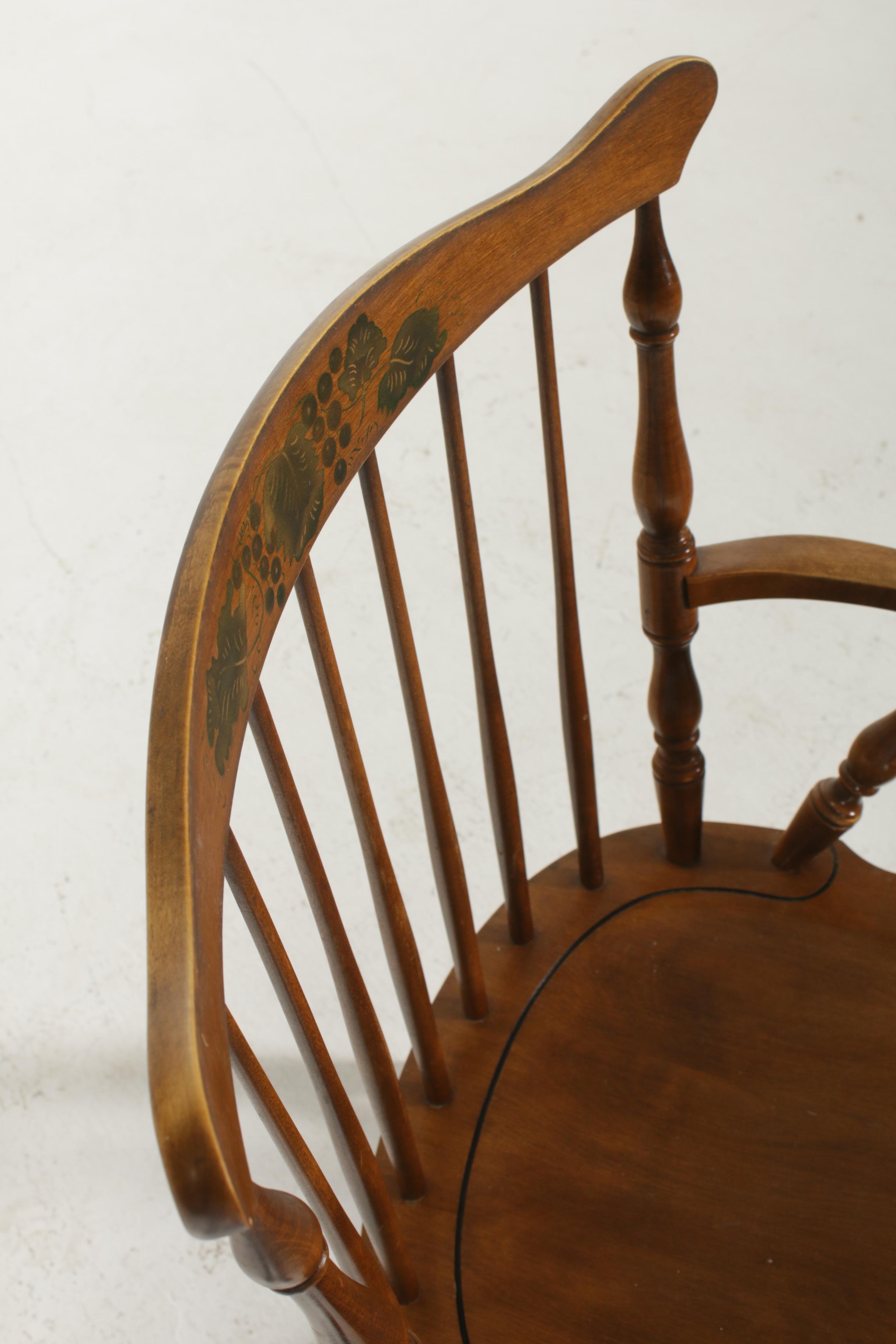 Hitchcock Maple Dining Table and Spindle Back Chairs, Mid-20th Century