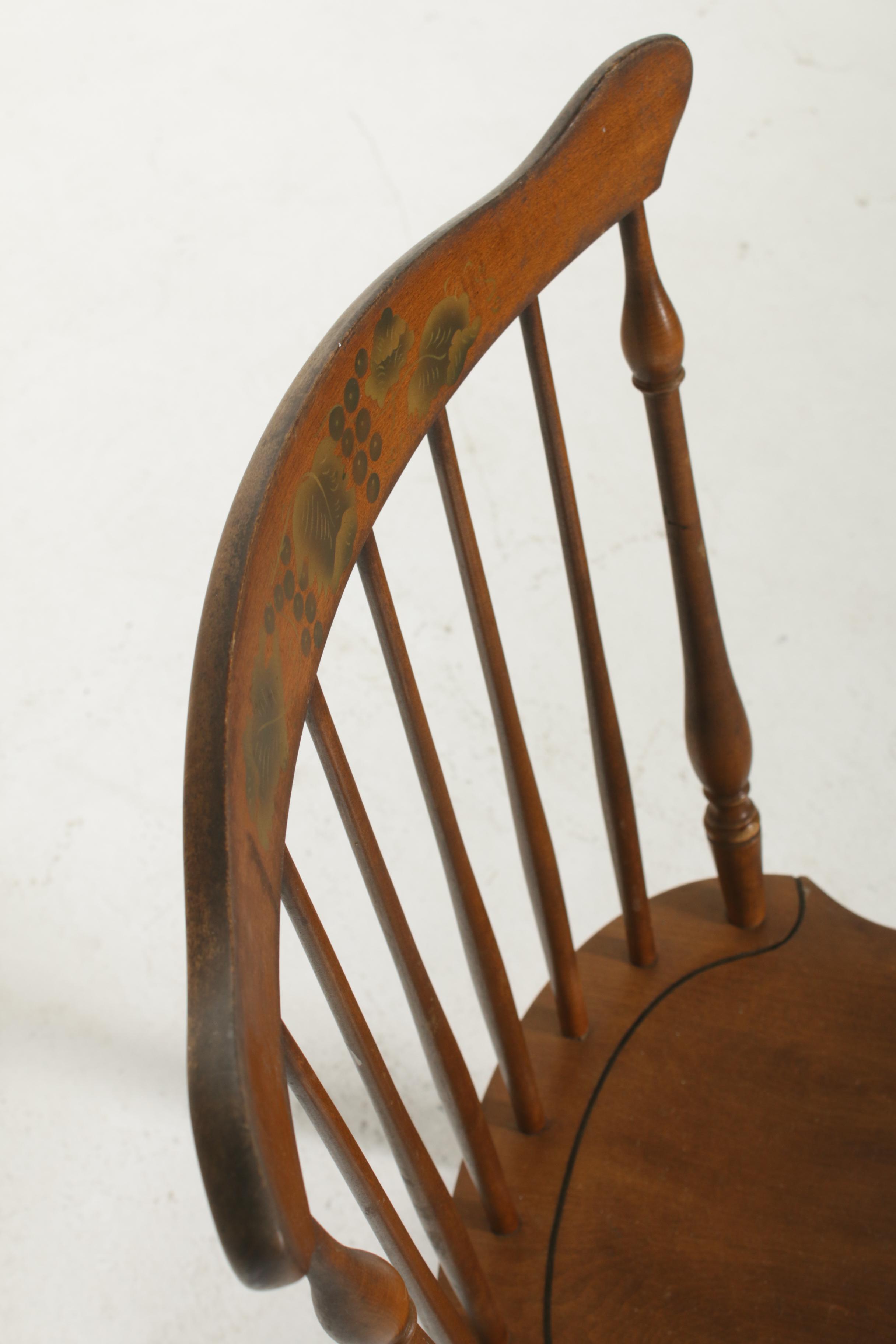 Hitchcock Maple Dining Table and Spindle Back Chairs, Mid-20th Century