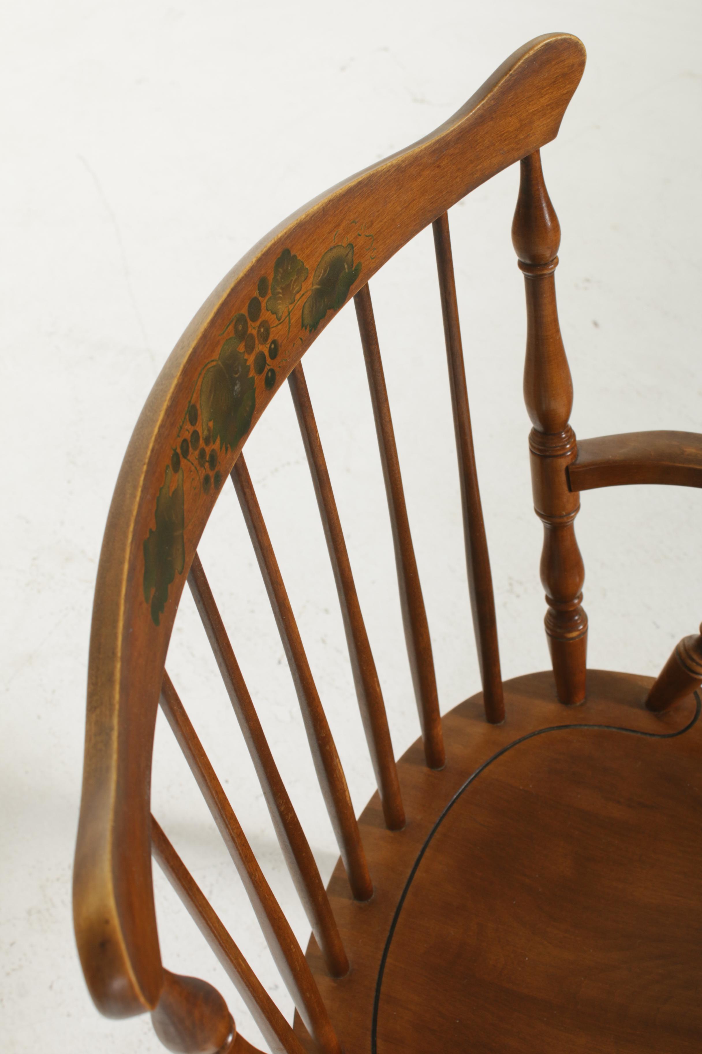 Hitchcock Maple Dining Table and Spindle Back Chairs, Mid-20th Century