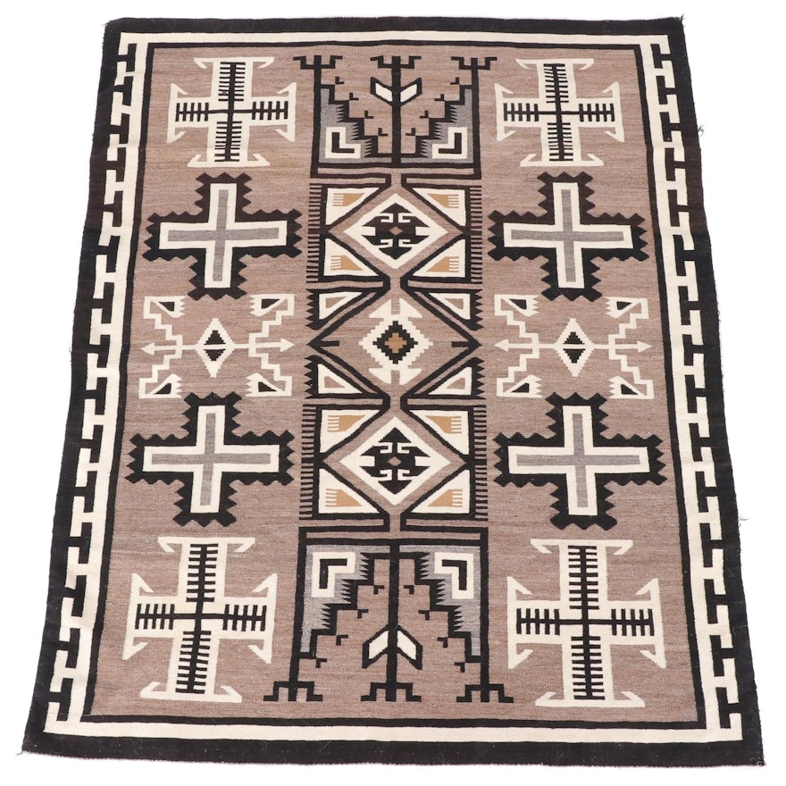 5'0 x 6'4 Navajo Eastern Reservation "Two Grey Hills" Rug