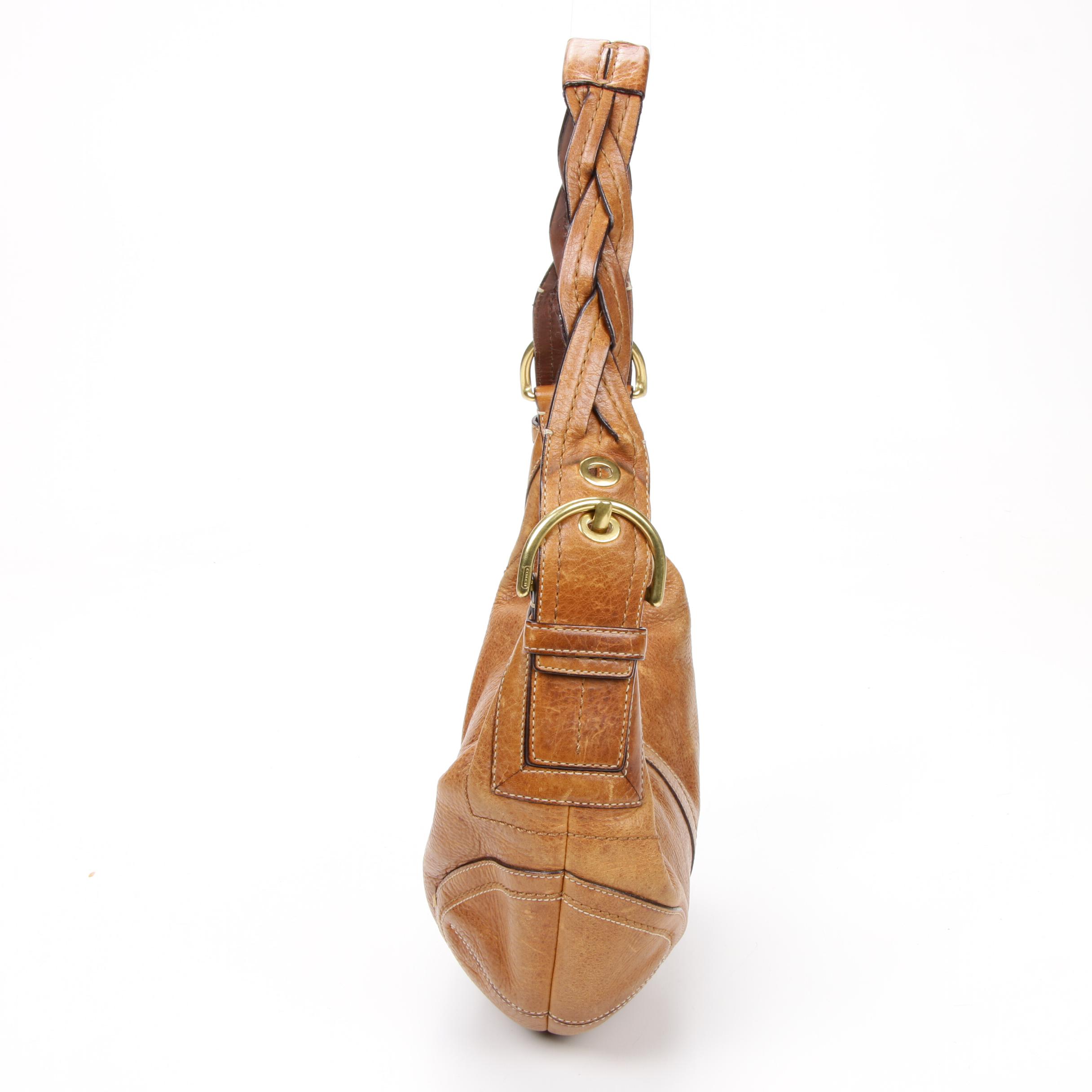 Coach Soho Braided Leather Strap Hobo Shoulder Bag