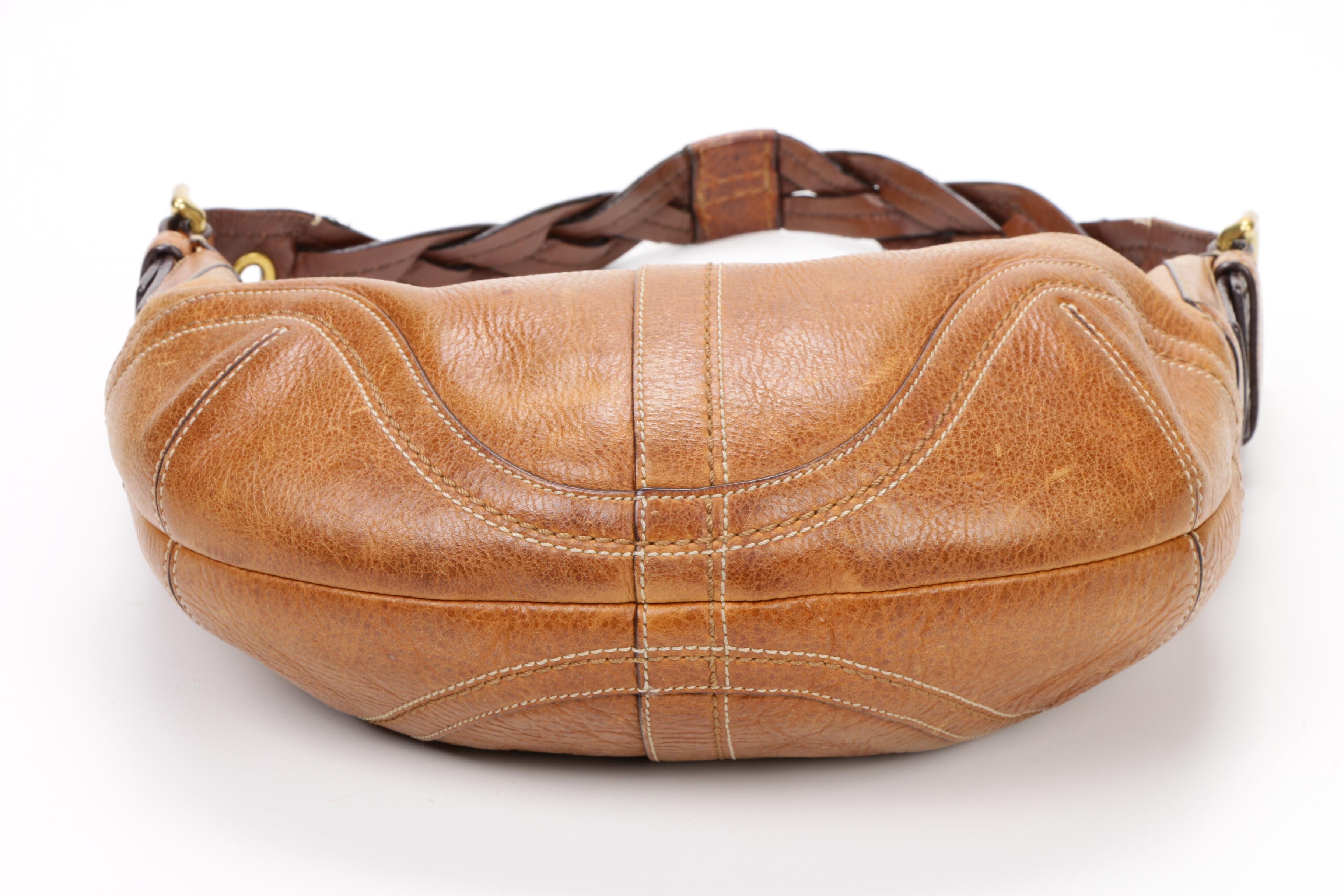 Coach Soho Braided Leather Strap Hobo Shoulder Bag