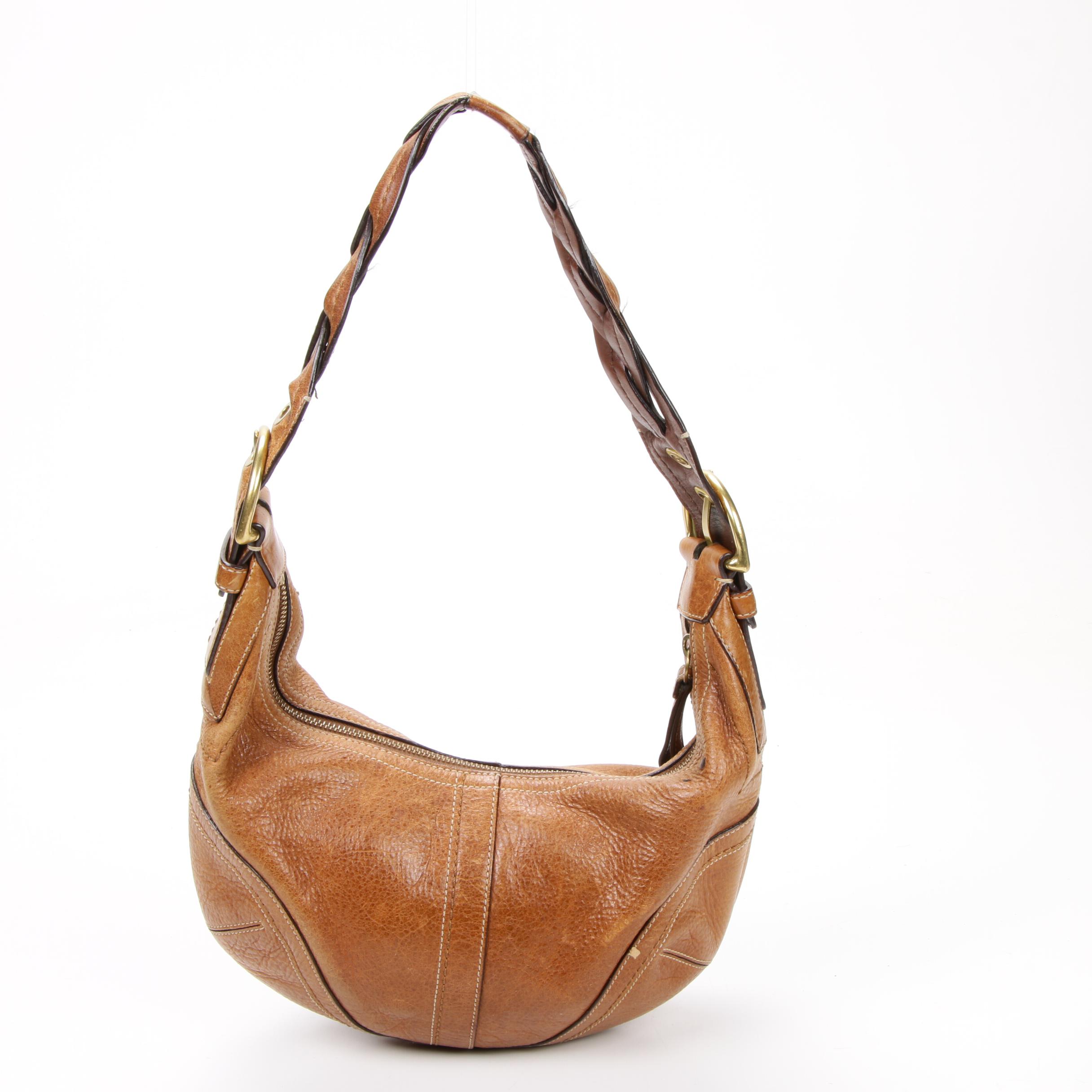 Coach Soho Braided Leather Strap Hobo Shoulder Bag