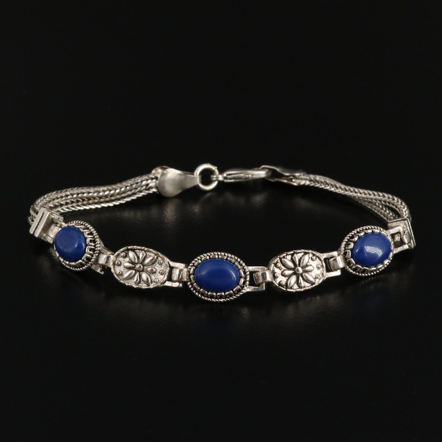 Imitation Lapis Lazuli Link Bracelet