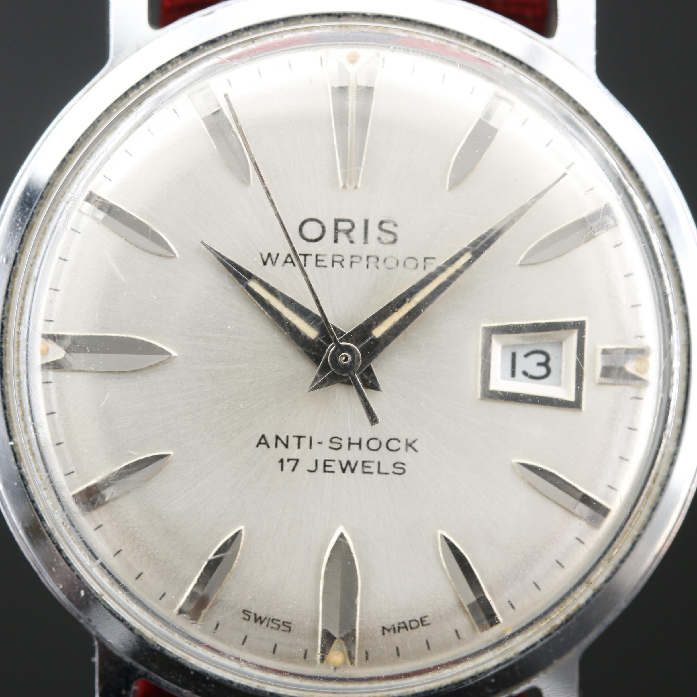 Vintage Oris Chrome Plated Stem Wind Watch