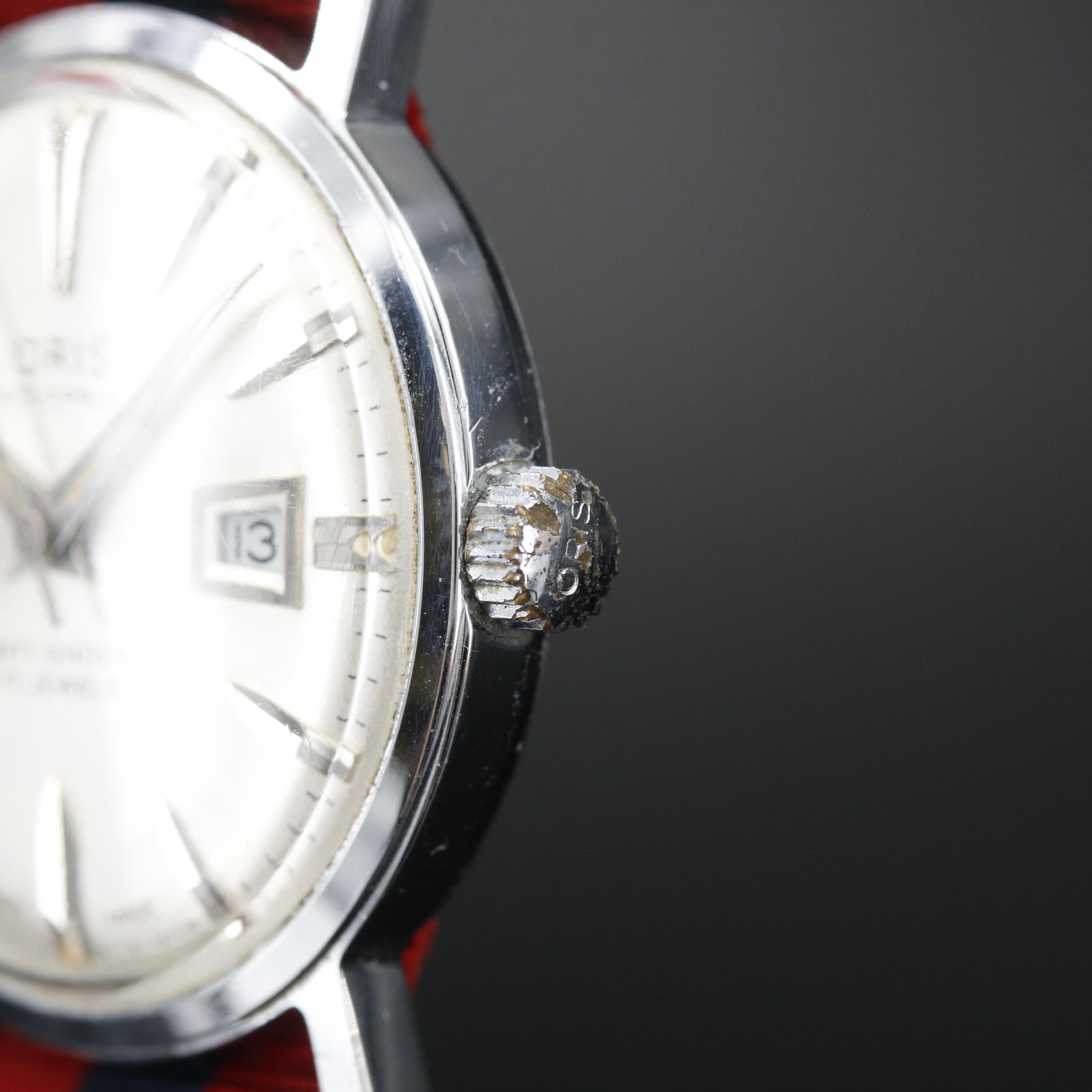 Vintage Oris Chrome Plated Stem Wind Watch