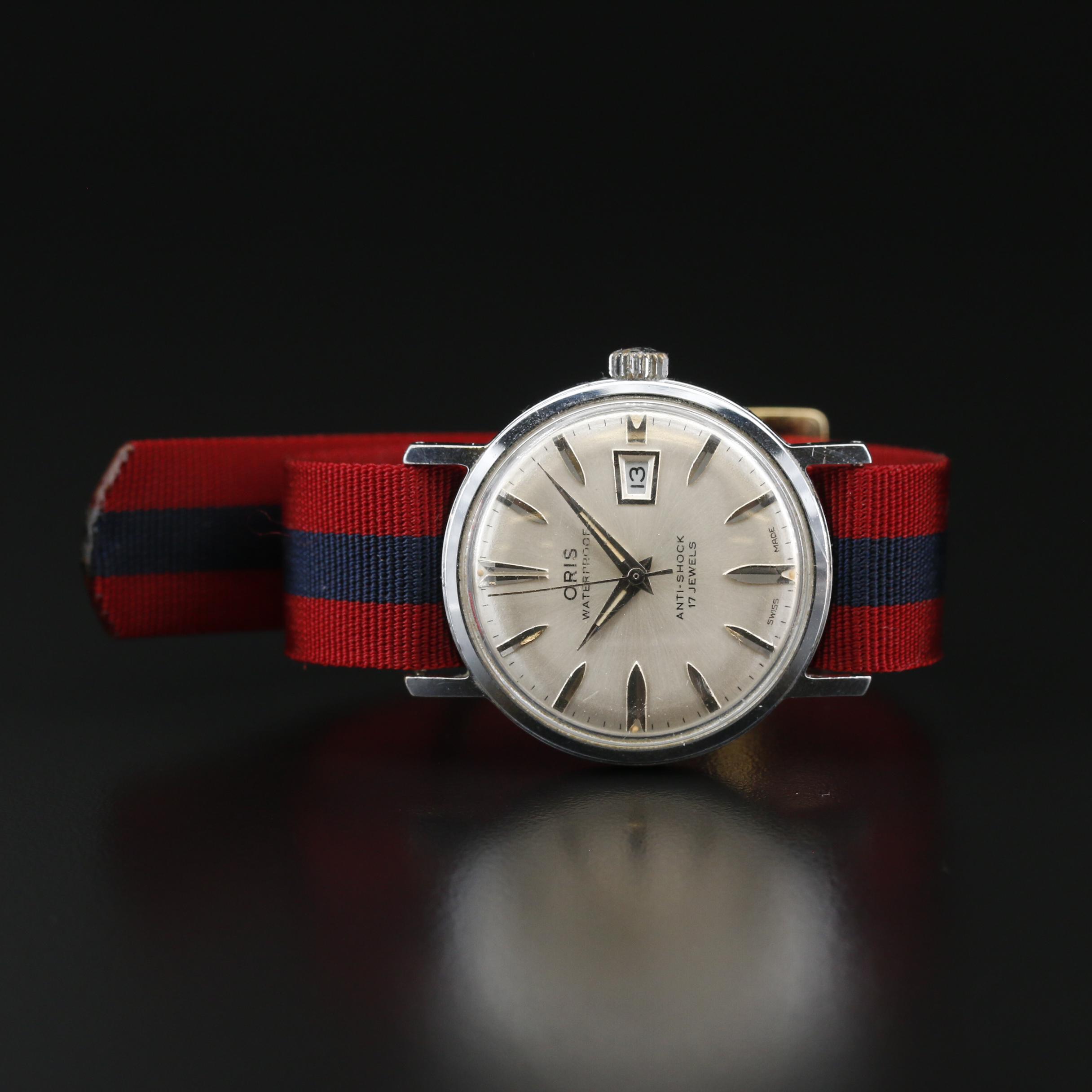 Vintage Oris Chrome Plated Stem Wind Watch