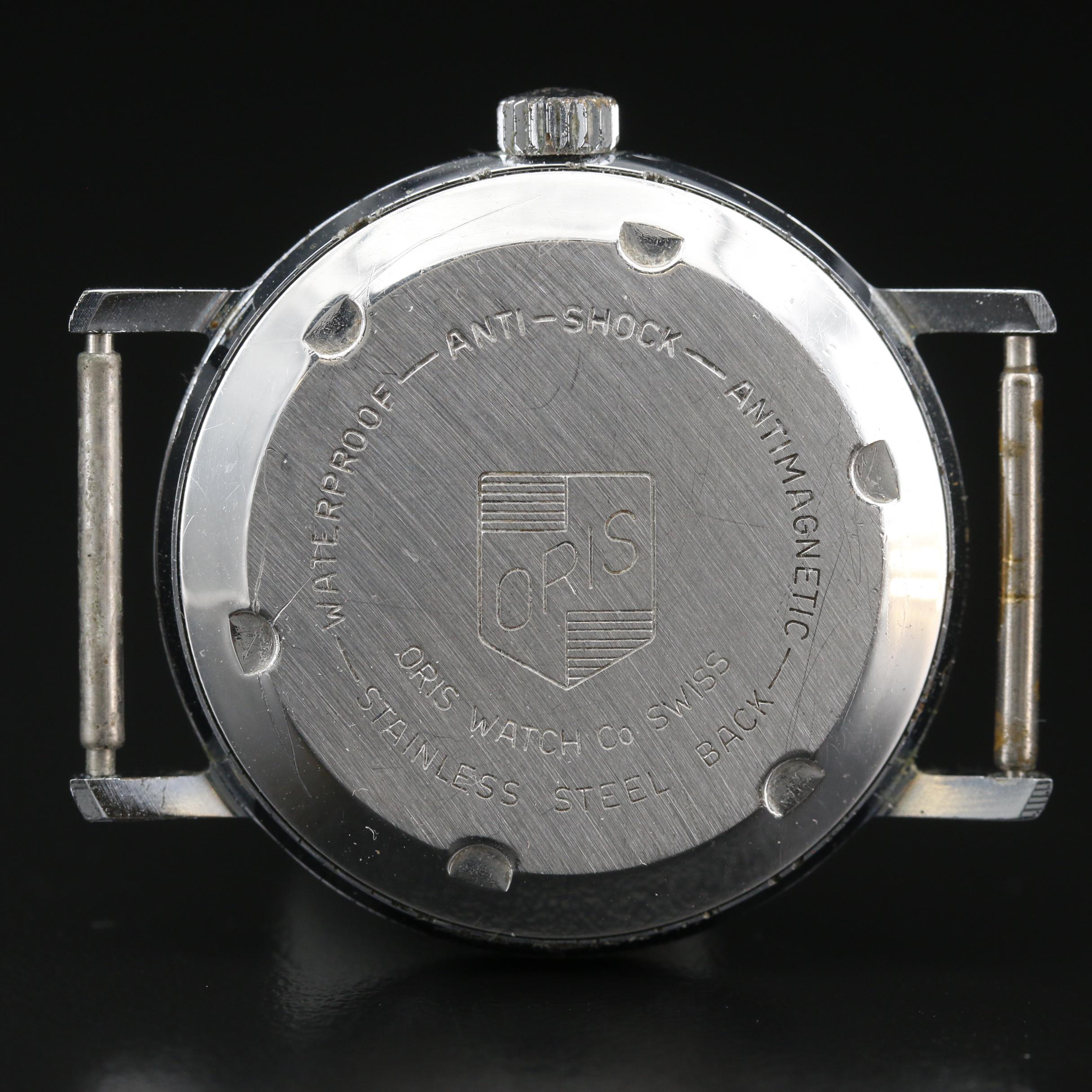 Vintage Oris Chrome Plated Stem Wind Watch