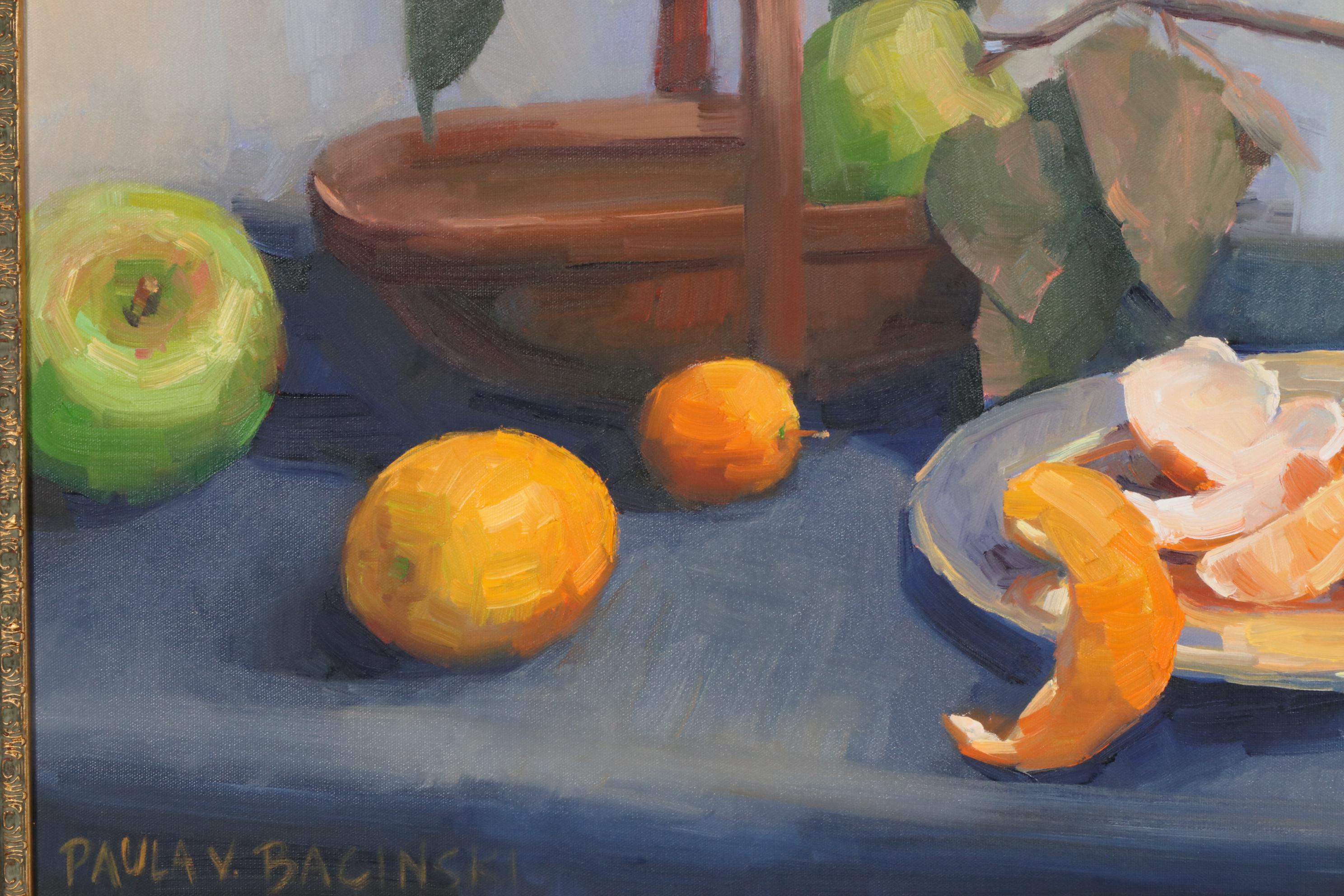 Paula V. Bacinski Oil Painting "Orange A-Peel", Late 20th Century