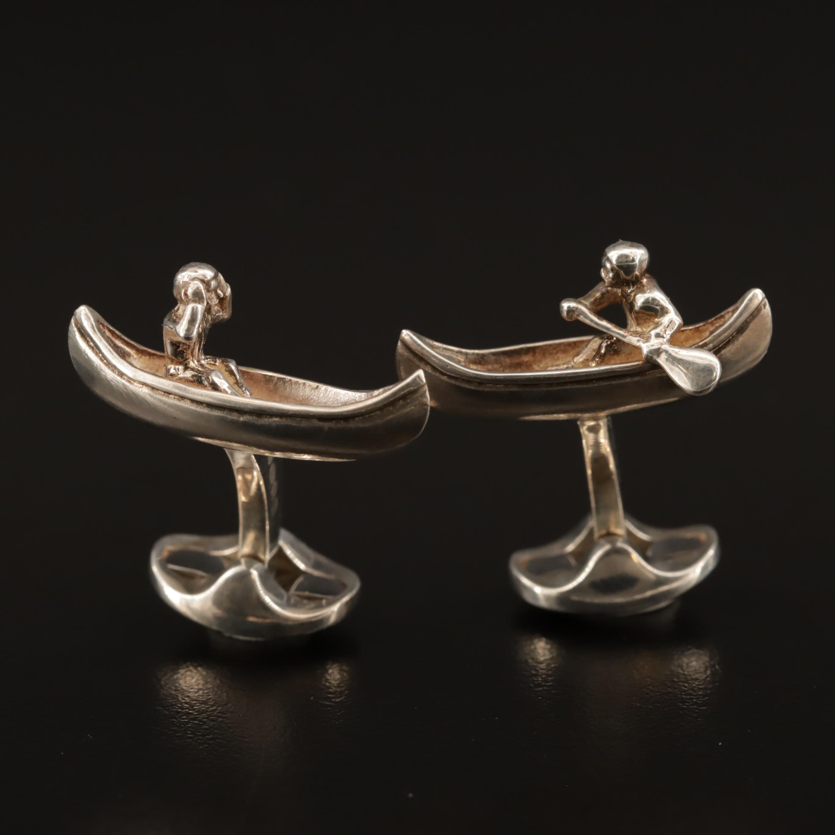 Deakin & Francis Sterling Silver Rowing Motif Cufflinks