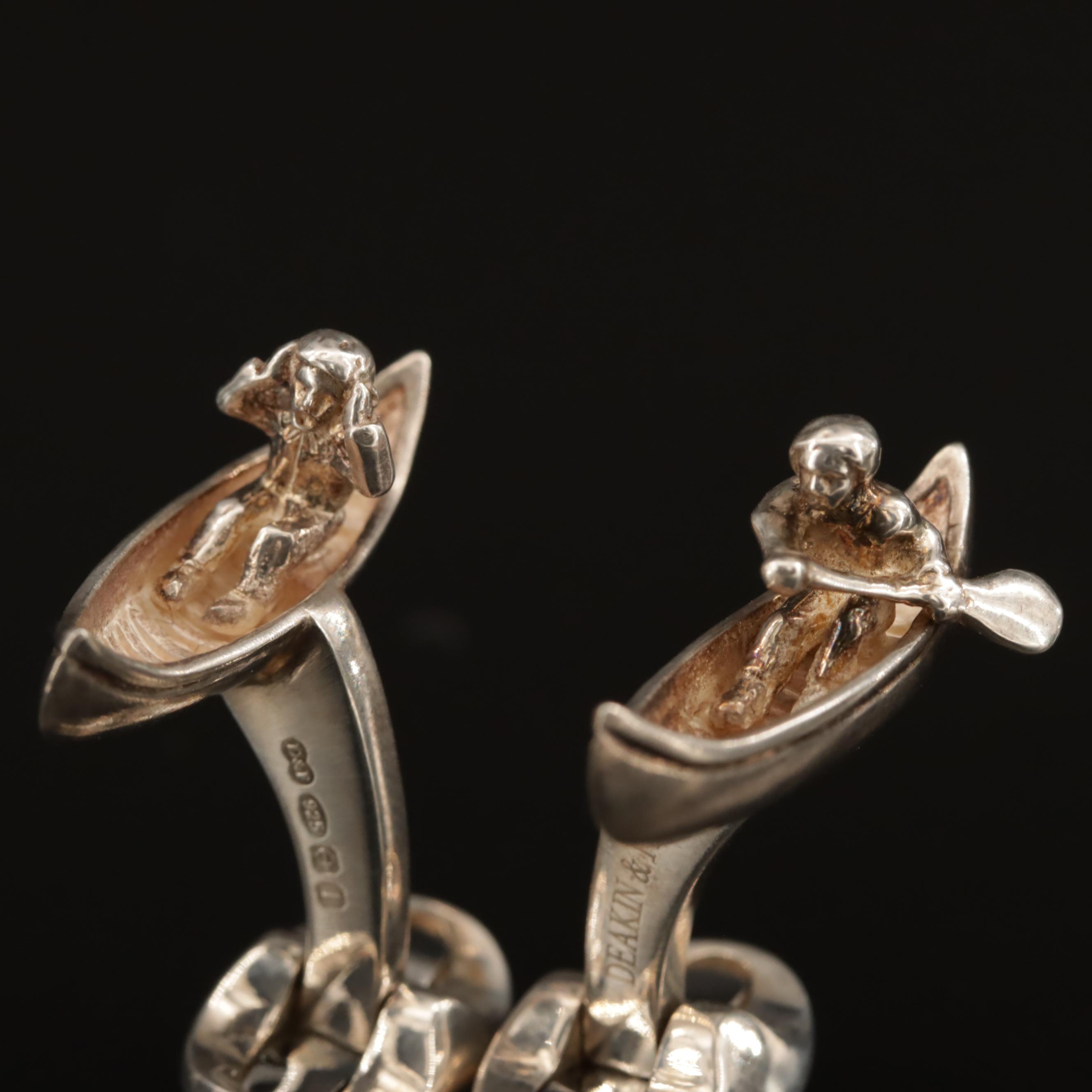 Deakin & Francis Sterling Silver Rowing Motif Cufflinks