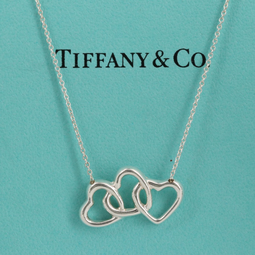 Tiffany & Co. Sterling Silver Triple Heart Necklace