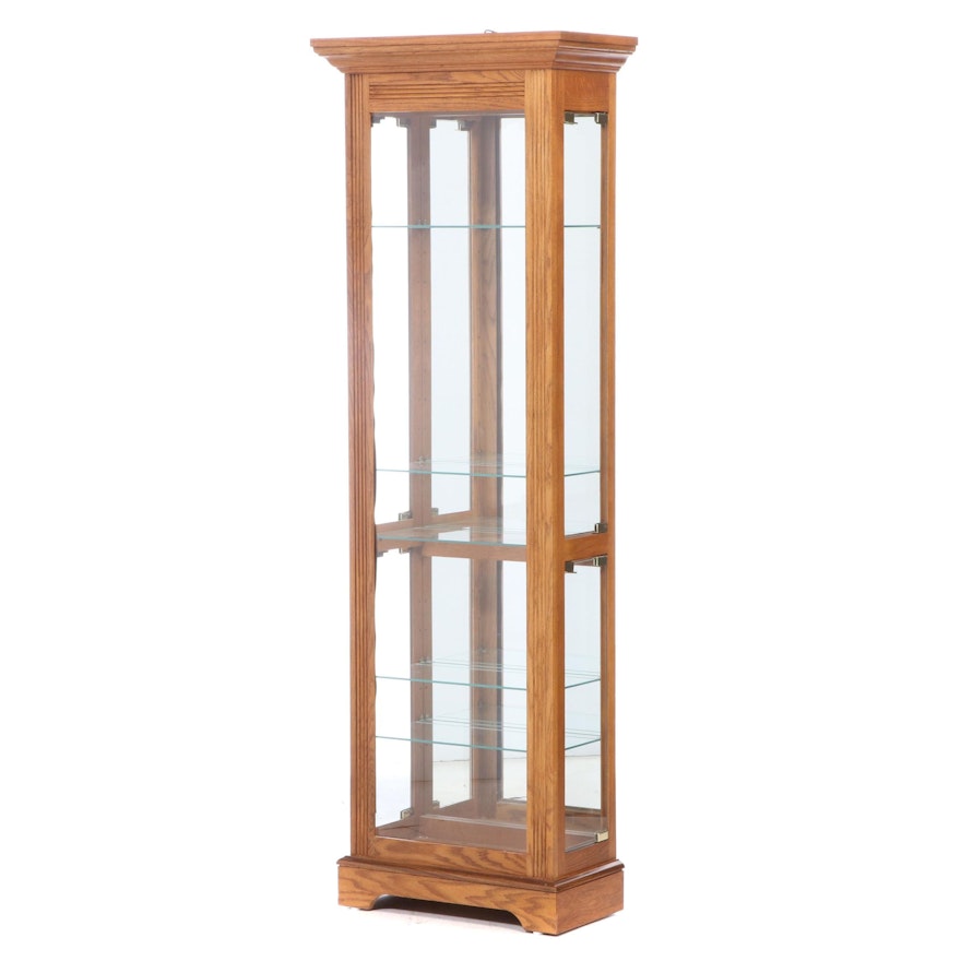 Contemporary Oak-Veneered Display Cabinet