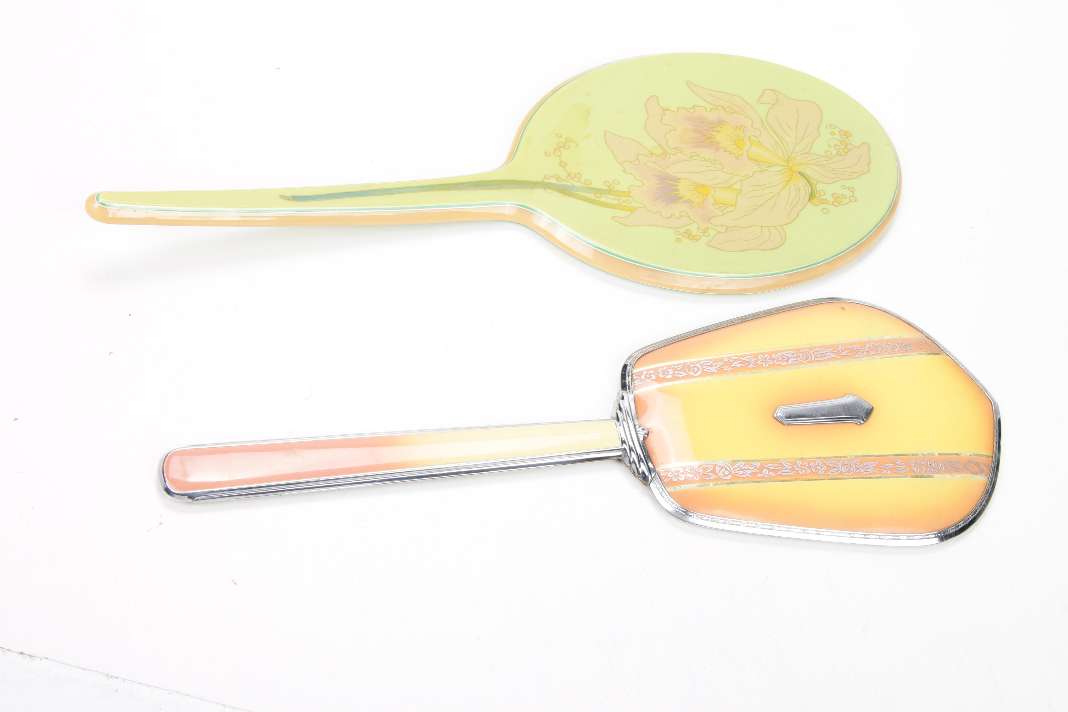 Dupont Lucite, Art Deco Pearled Green Celluloid, and Other Vanity Accessories