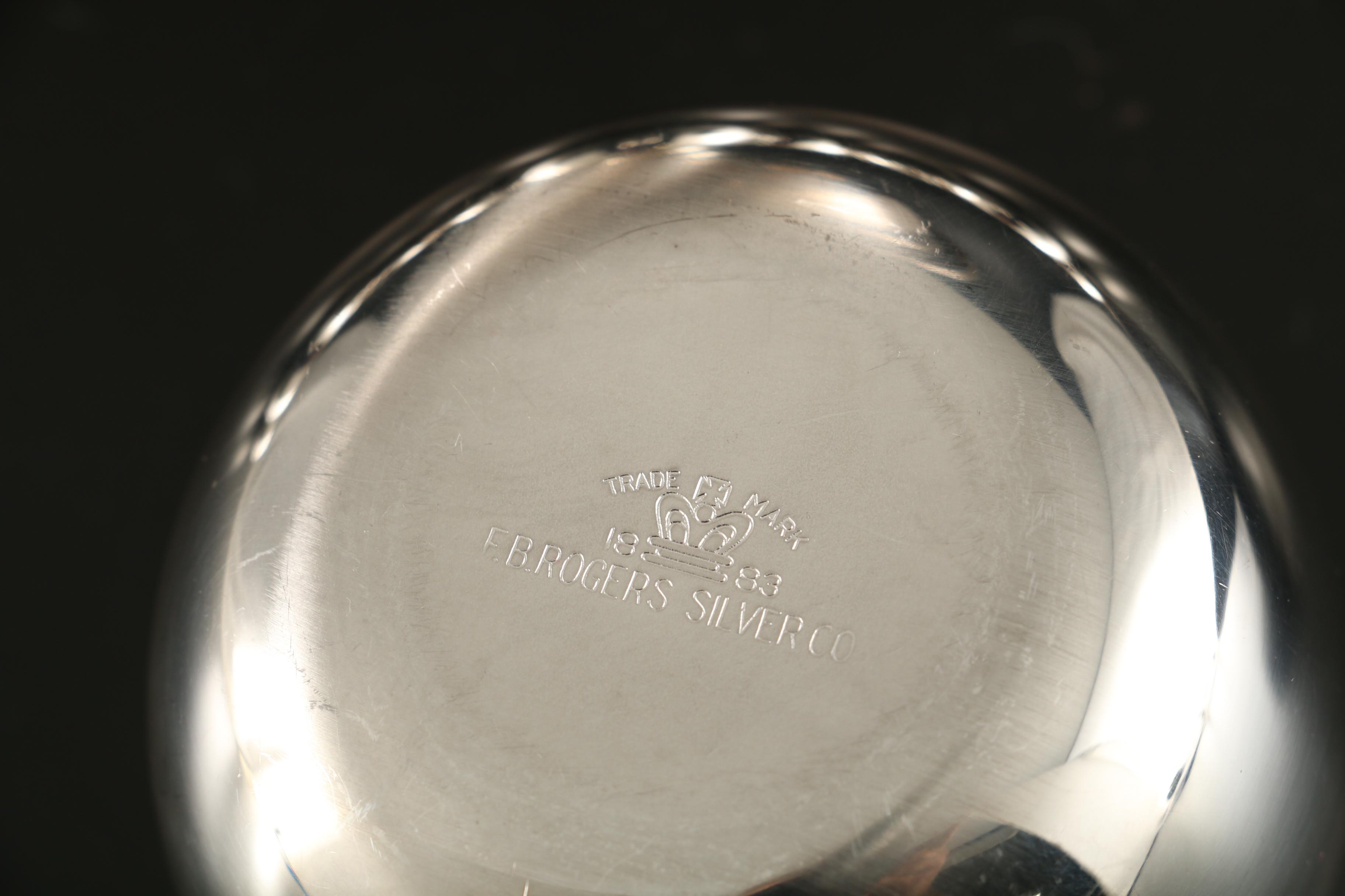 F.B. Rogers Silver Plate Punch Bowl Set for Twelve, Mid-20th Century