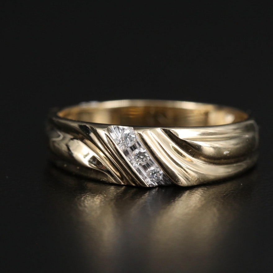 14K Channel Set Diamond Band