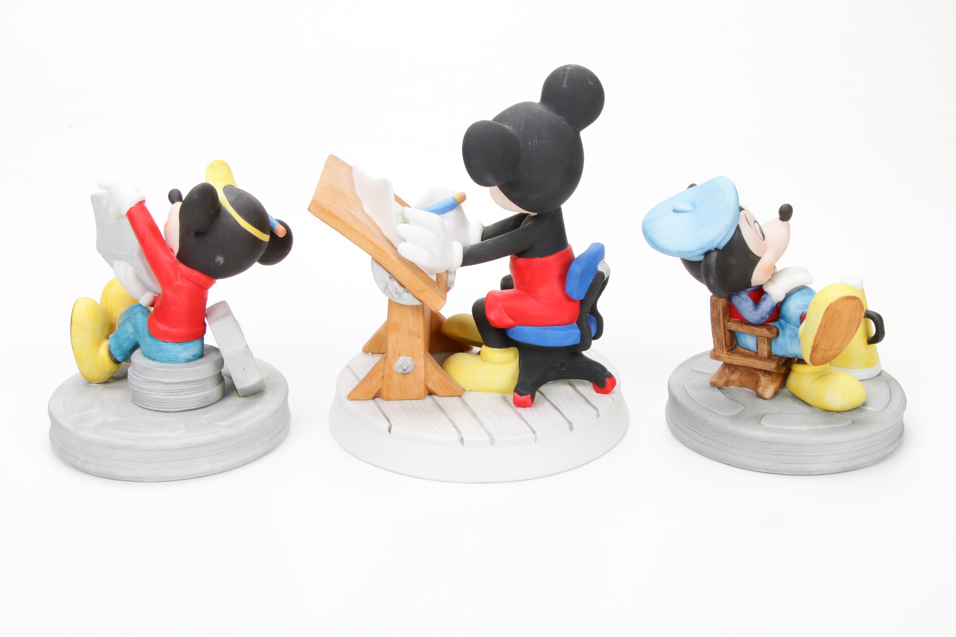 Mickey Mouse Porcelain Figurines and Trading Cards