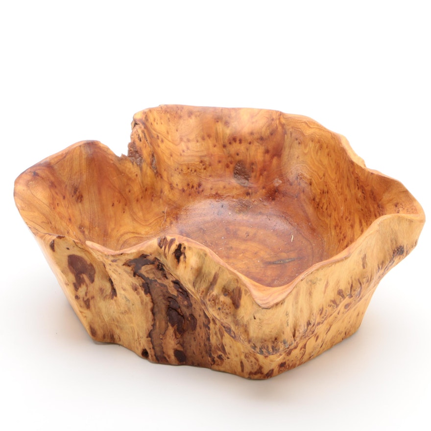 Hand Carved Burl Wood Bowl