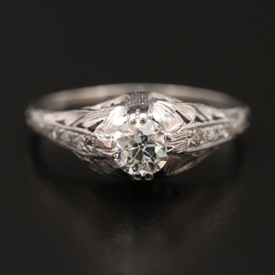 Early Art Deco Platinum Diamond Ring