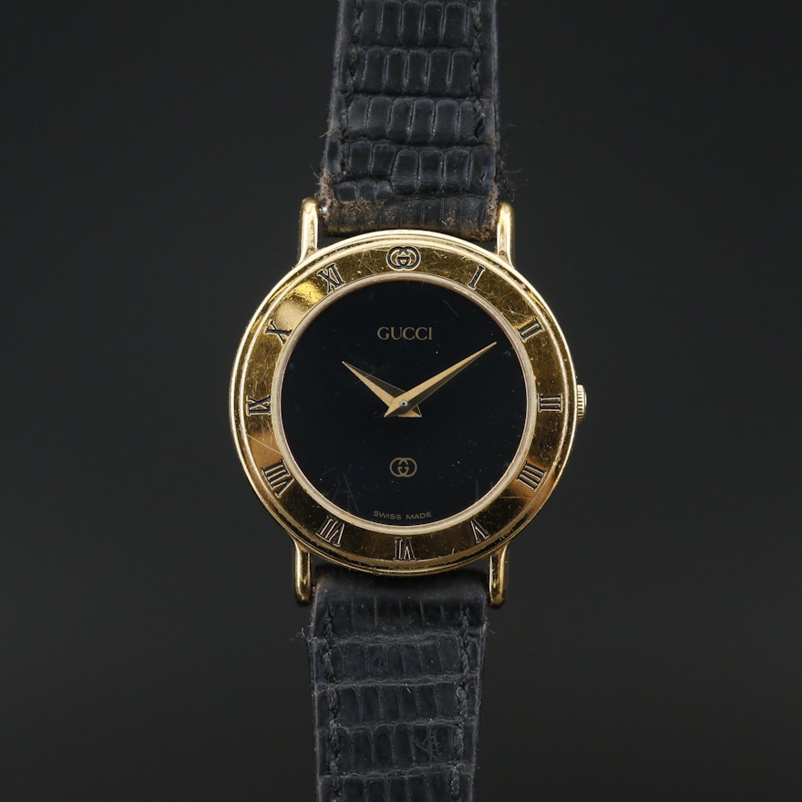 Vintage Gucci 3000L Gold Plated Quartz Wristwatch