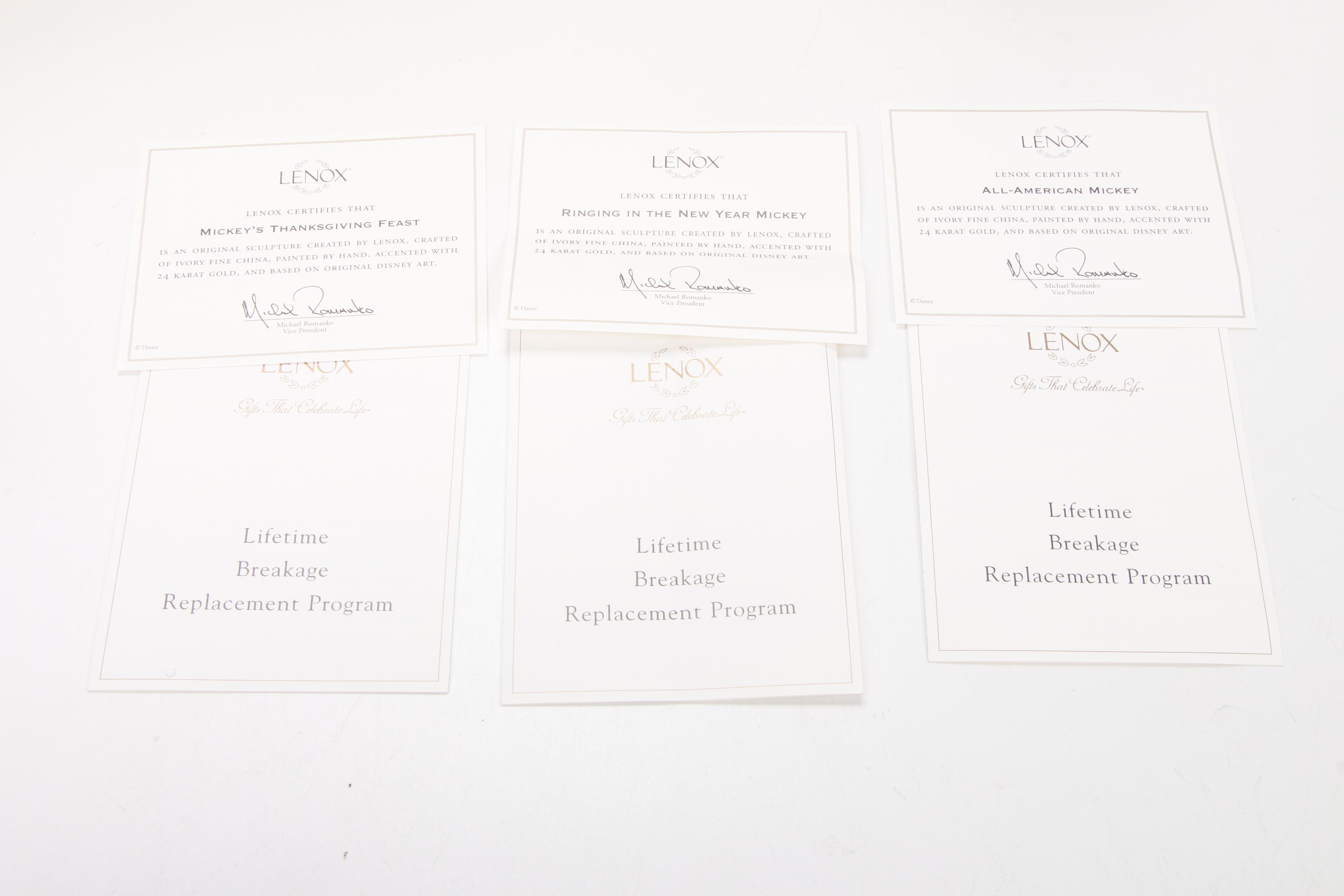 Lenox Walt Disney Showcase Collection Holiday Figurines