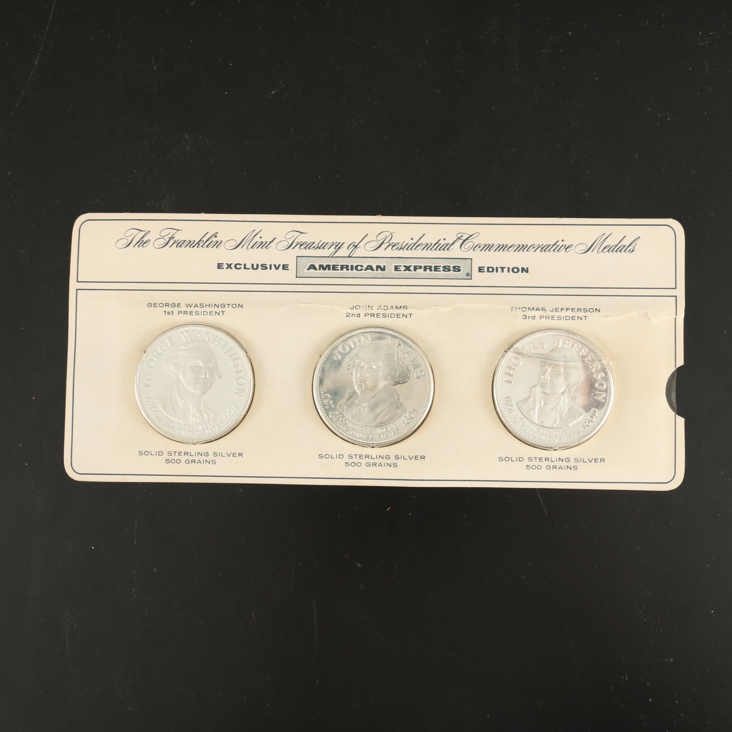 The Franklin Mint Sterling Silver Presidential Commemorative Medals