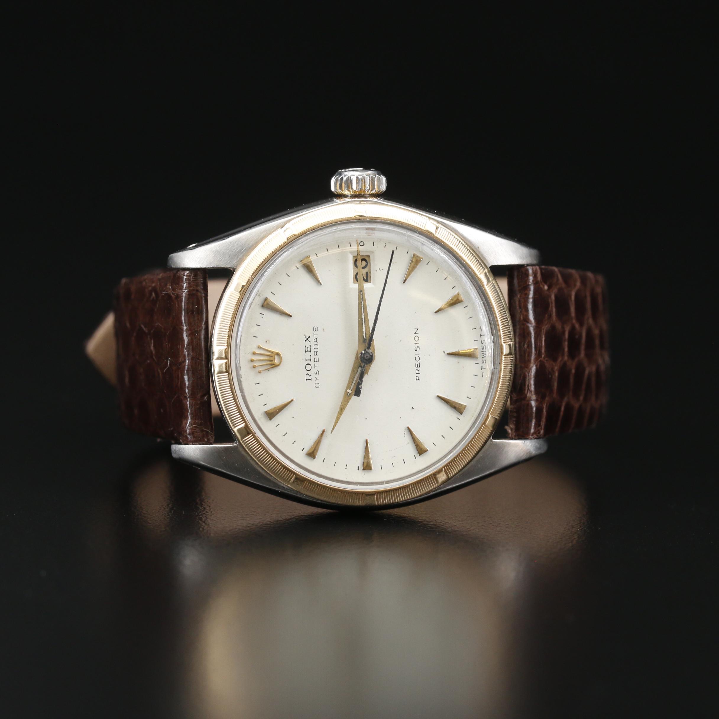 1964 Rolex "Oysterdate" 14K and Stainless Steel Stem Wind Watch