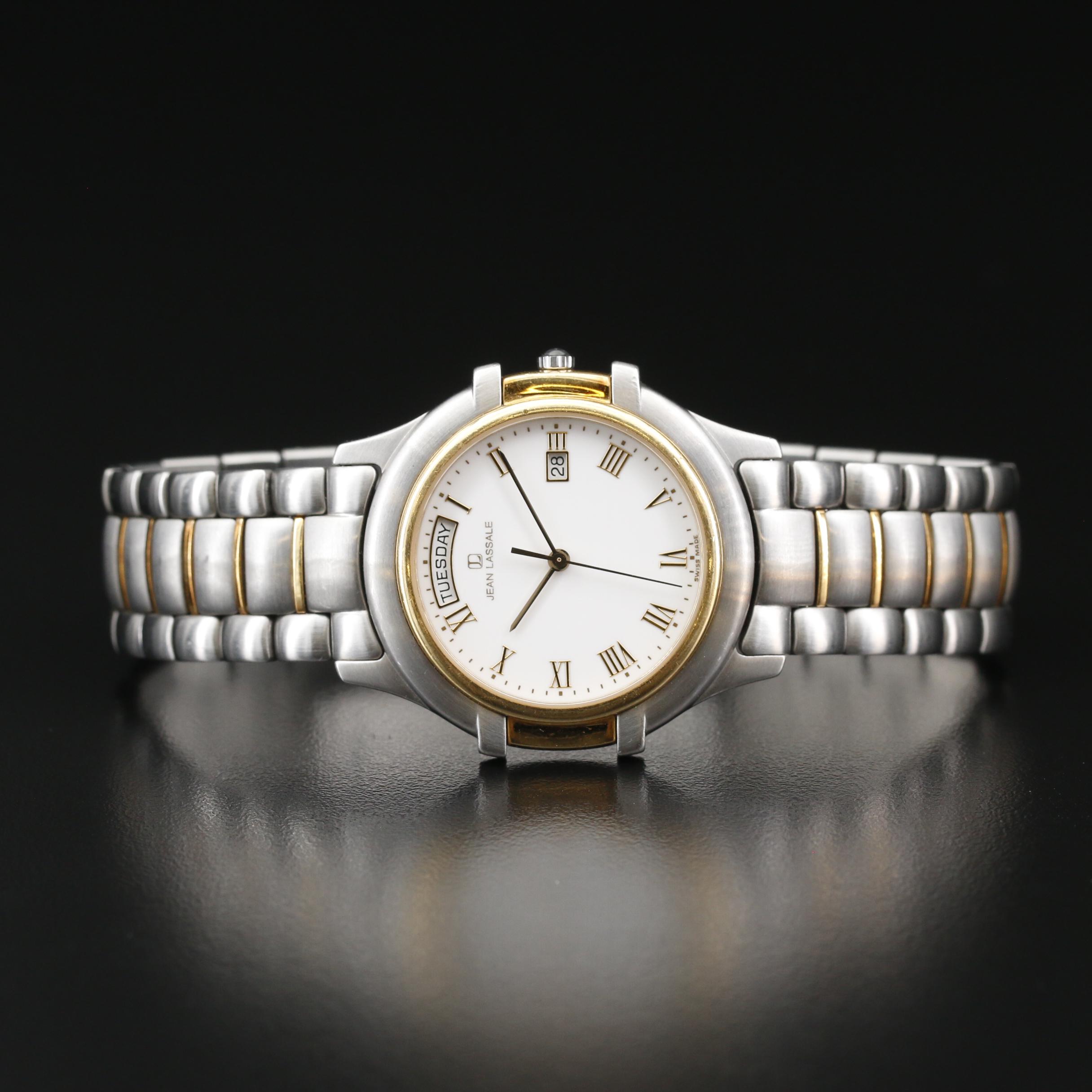 Vintage Jean Lassale "Thalassa II" 18K and Stainless Steel Quartz Watch