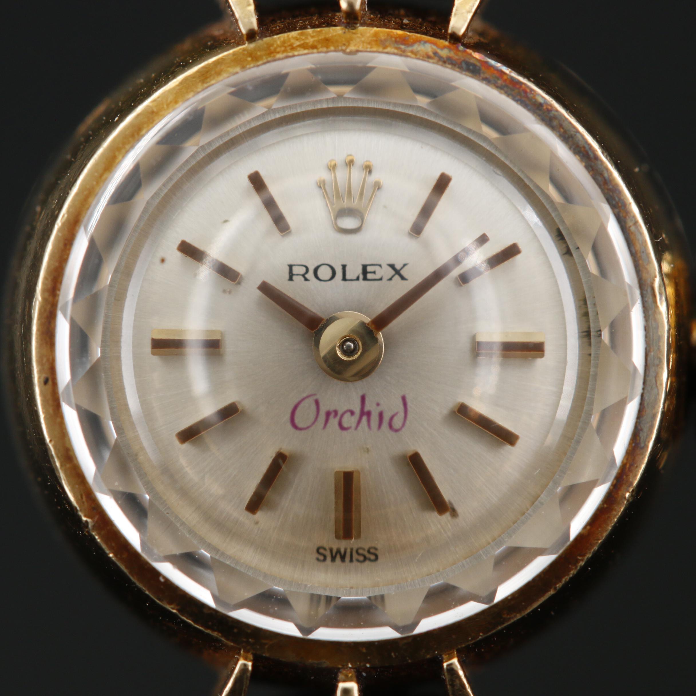 1966 Rolex Orchid 18K Yellow Gold Stem Wind Watch