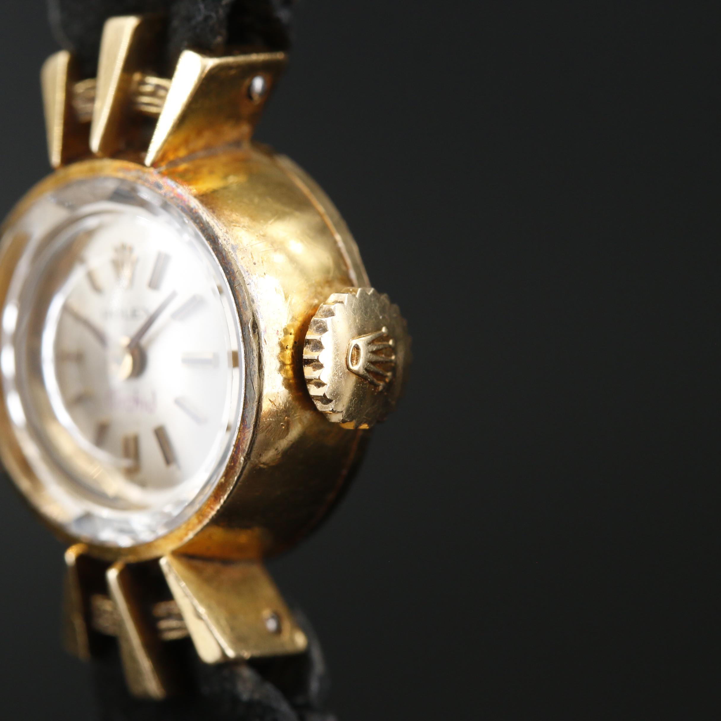 1966 Rolex Orchid 18K Yellow Gold Stem Wind Watch