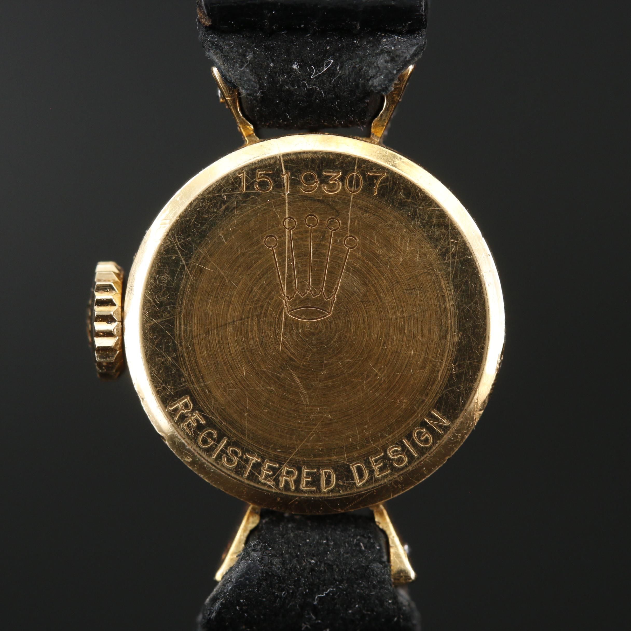 1966 Rolex Orchid 18K Yellow Gold Stem Wind Watch