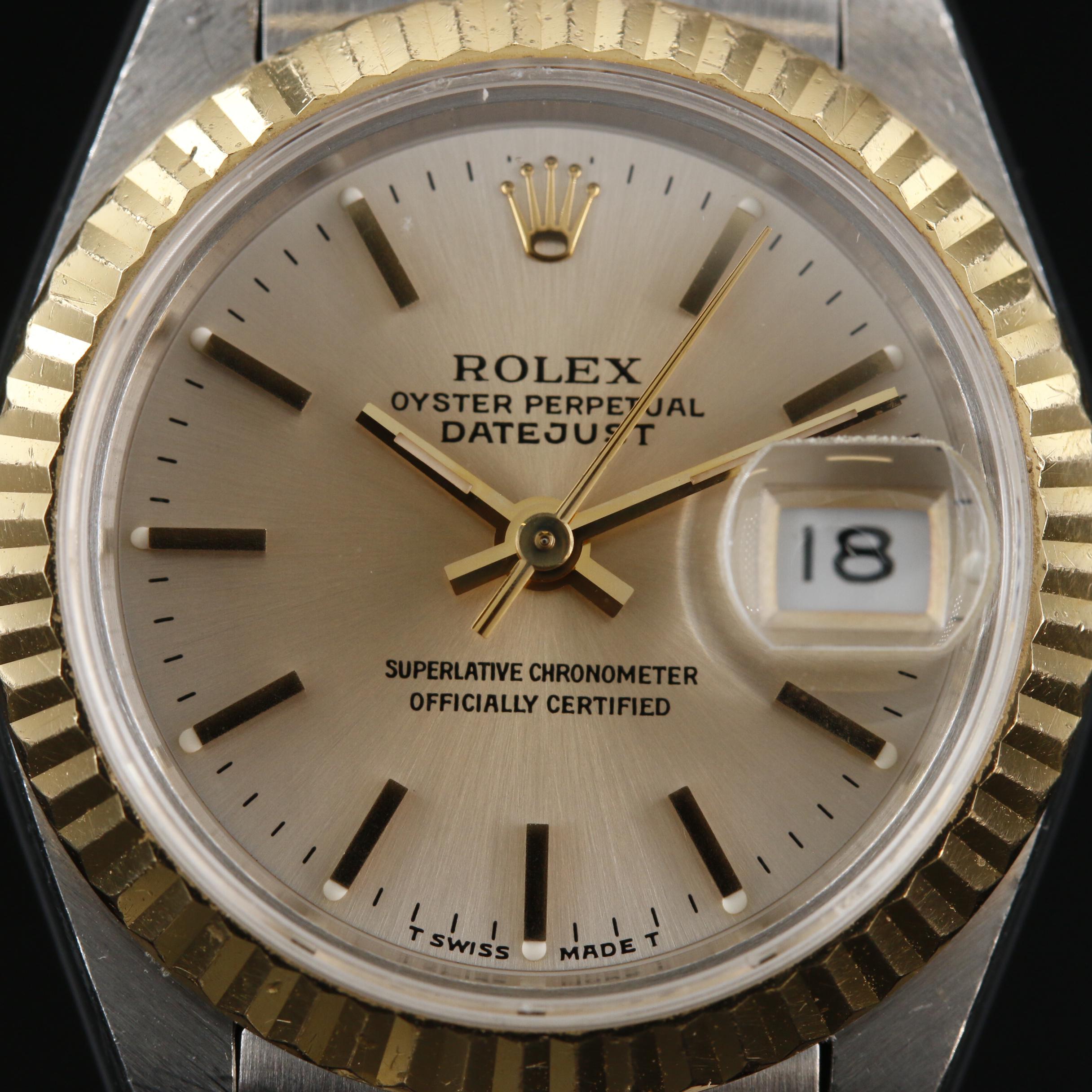 Rolex Datejust 18K Gold and Stainless Steel Automatic Watch, 1991
