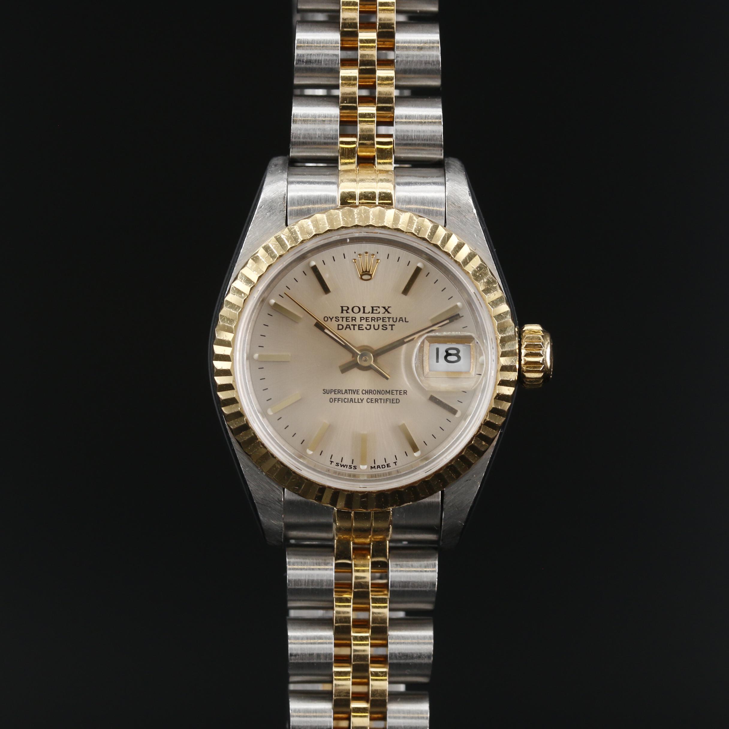 Rolex Datejust 18K Gold and Stainless Steel Automatic Watch, 1991