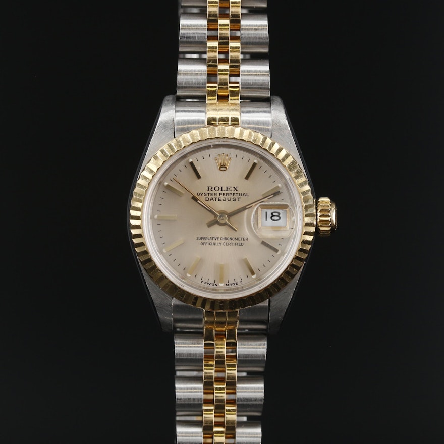 Rolex Datejust 18K Gold and Stainless Steel Automatic Wristwatch, 1991