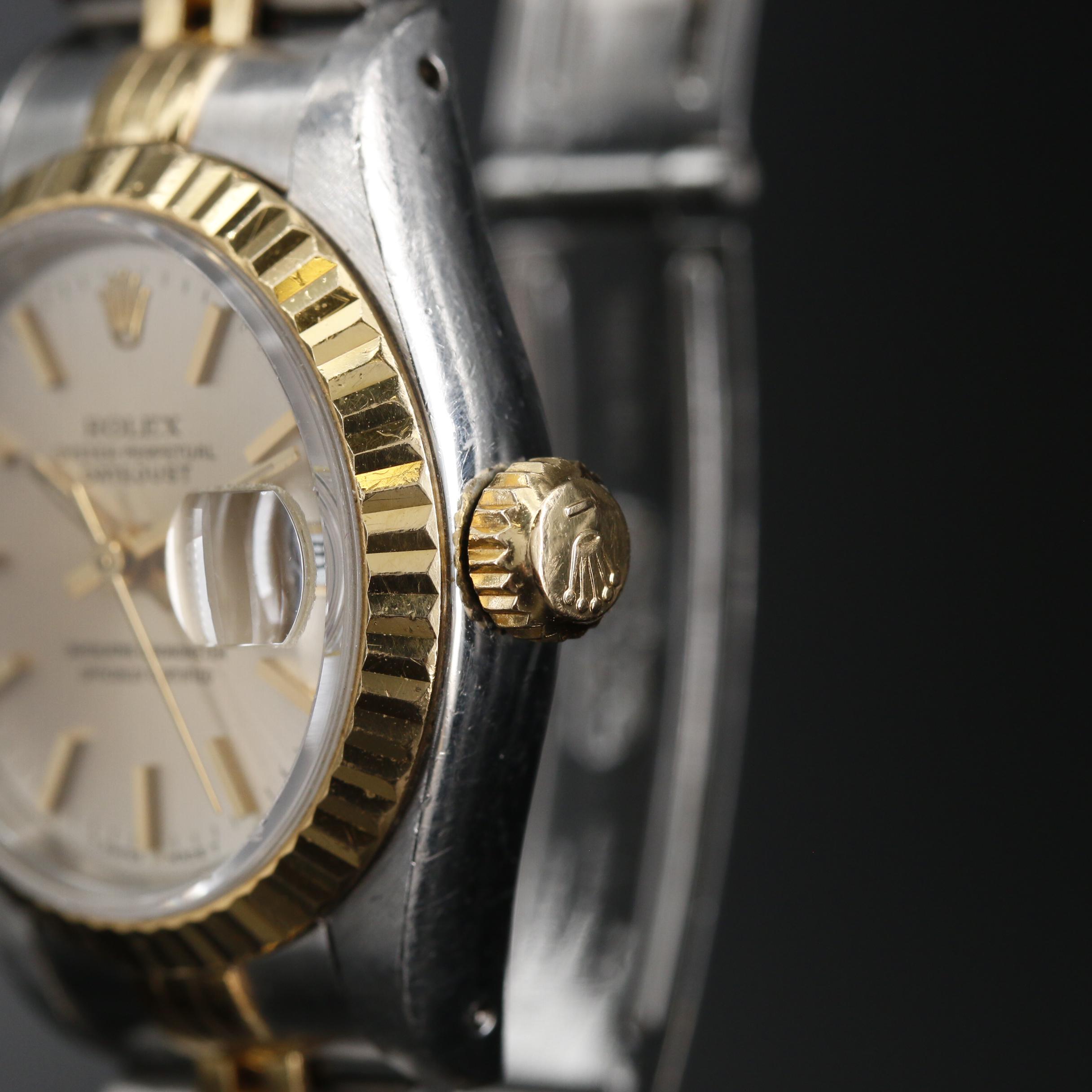 Rolex Datejust 18K Gold and Stainless Steel Automatic Watch, 1991