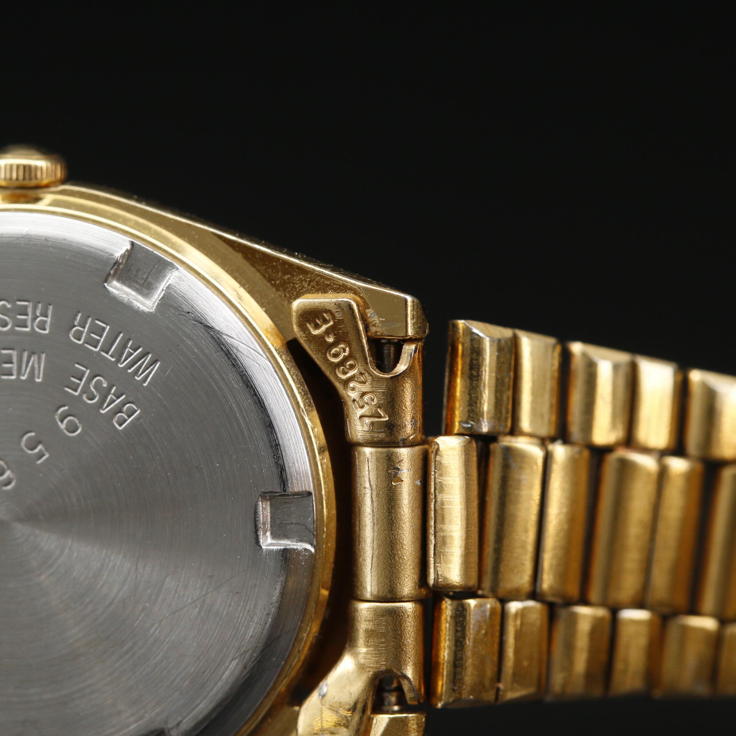 1989 Seiko "SQ Day-Date" Gold Tone Quartz Watch