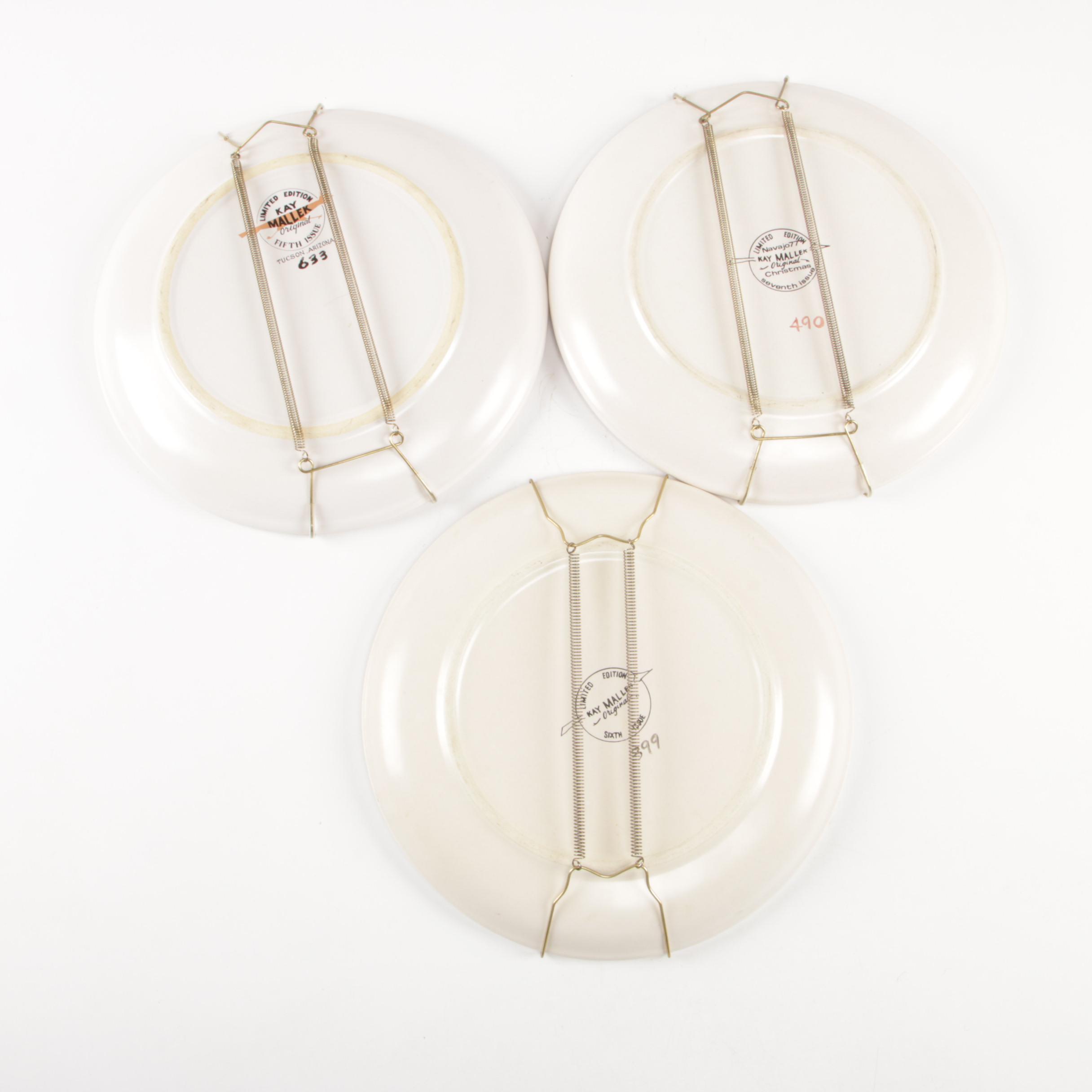 Kay Mallek Annual Navajo Christmas Decorative Plates, 1970s